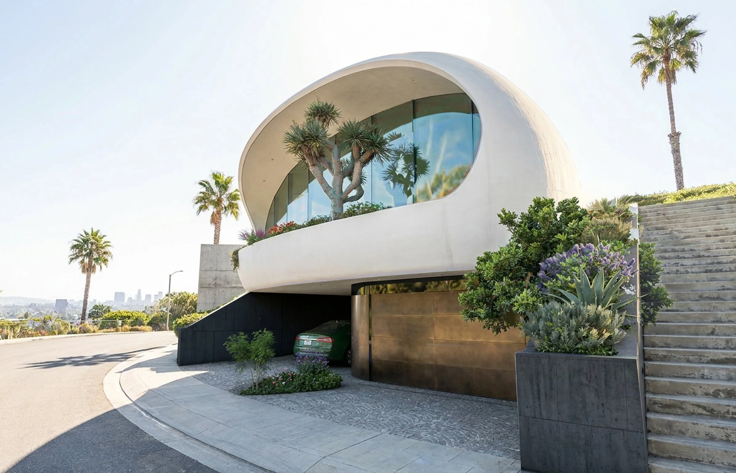Concrete saddle shell for a small home