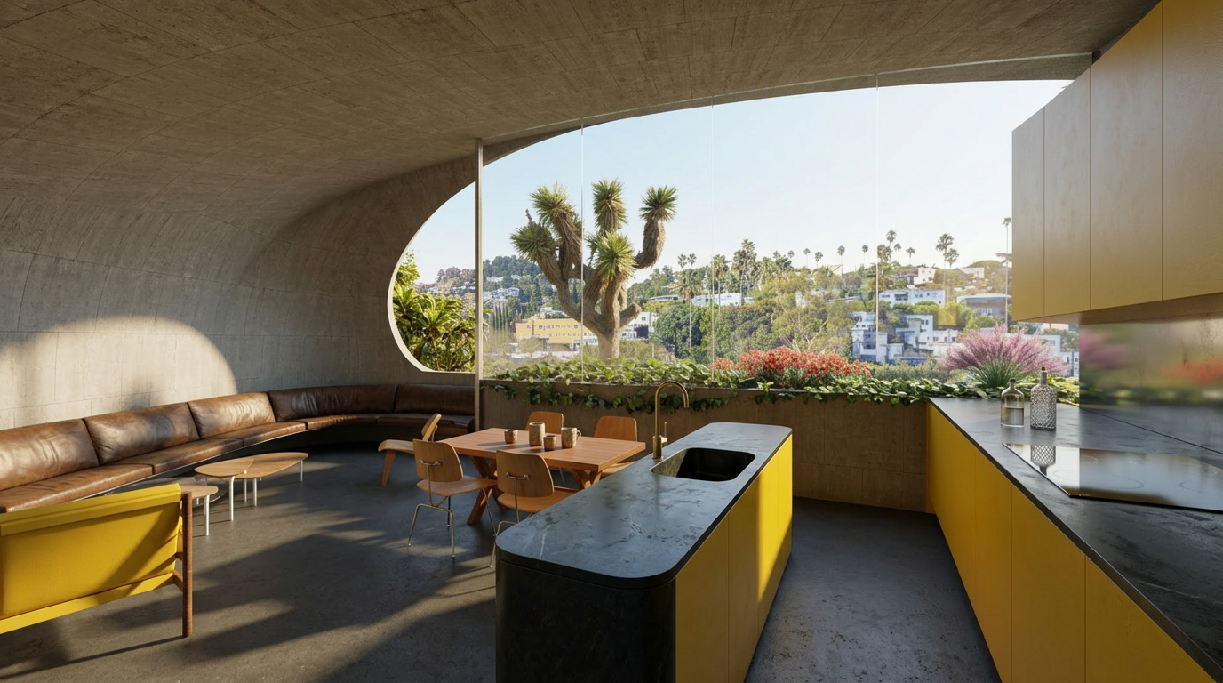 Concrete saddle shell for a small home