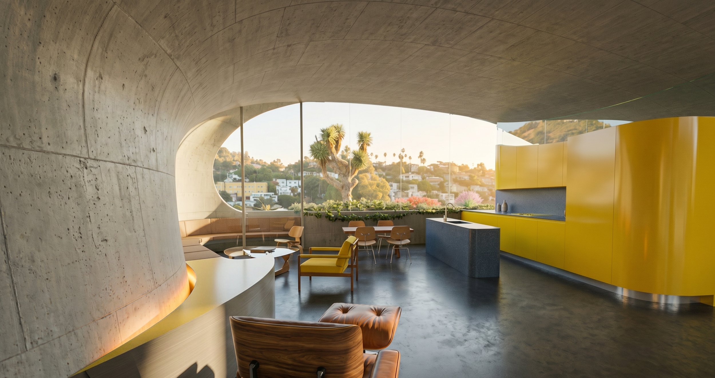 Concrete saddle shell for a small home