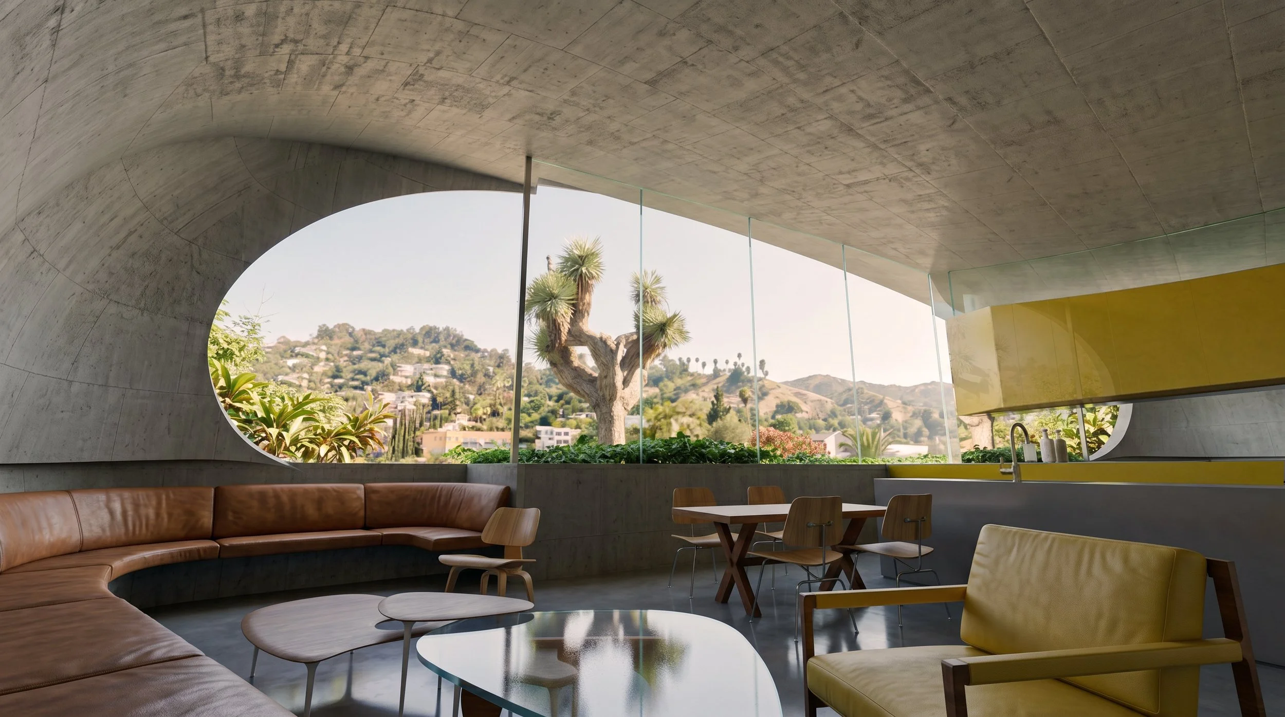 Concrete saddle shell for a small home