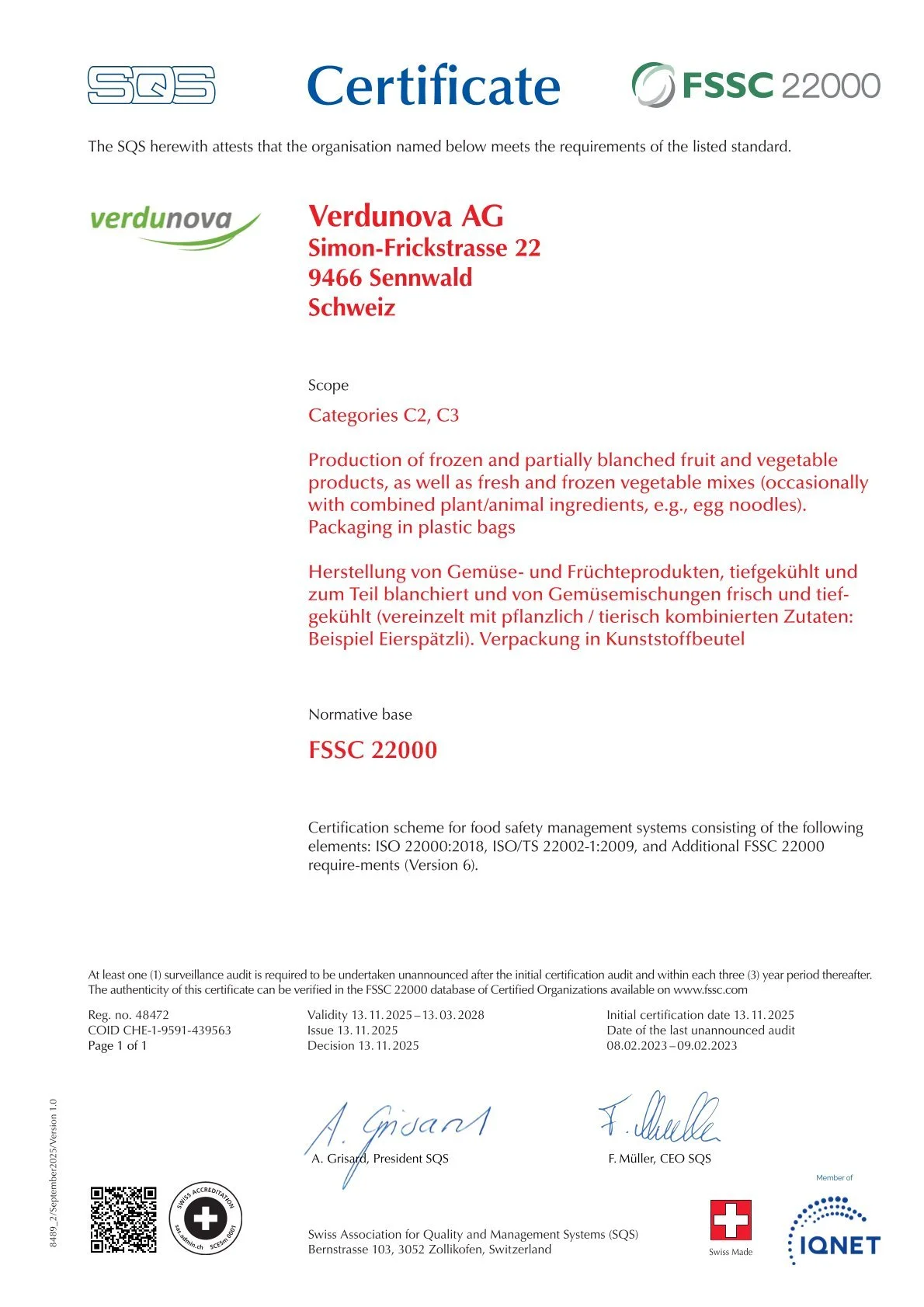 FSSC22000 bis 13.03.2028