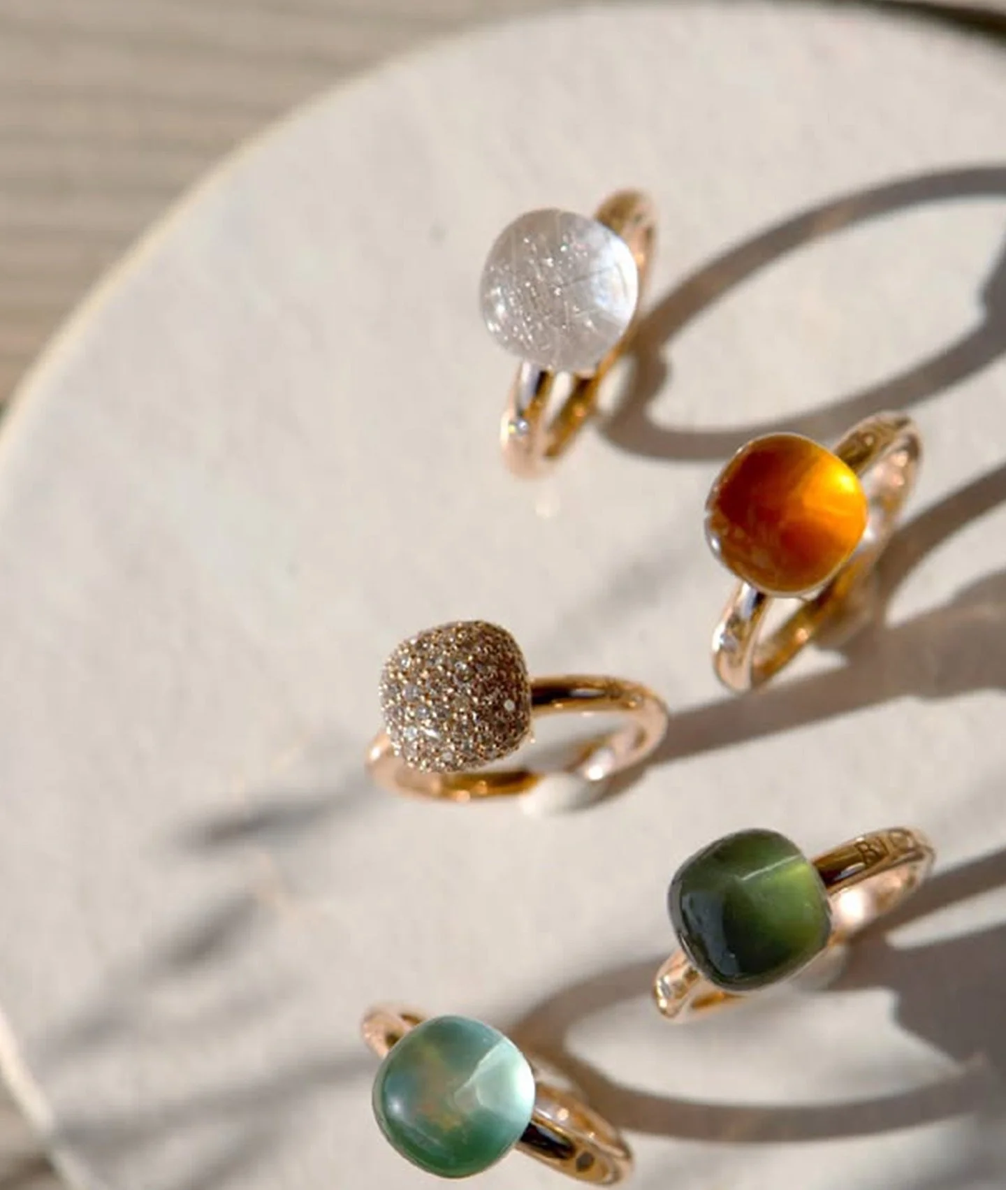 A celebration of light and colour! @bigli_jewels iconic Mini Sweet rings capture the essence of modern elegance with soft cabochon gemstones and refined design.

#BigliJewelry #MiniSweety #FineJewelry #Luxury Style #GemstoneLover #StatementRings #Tim