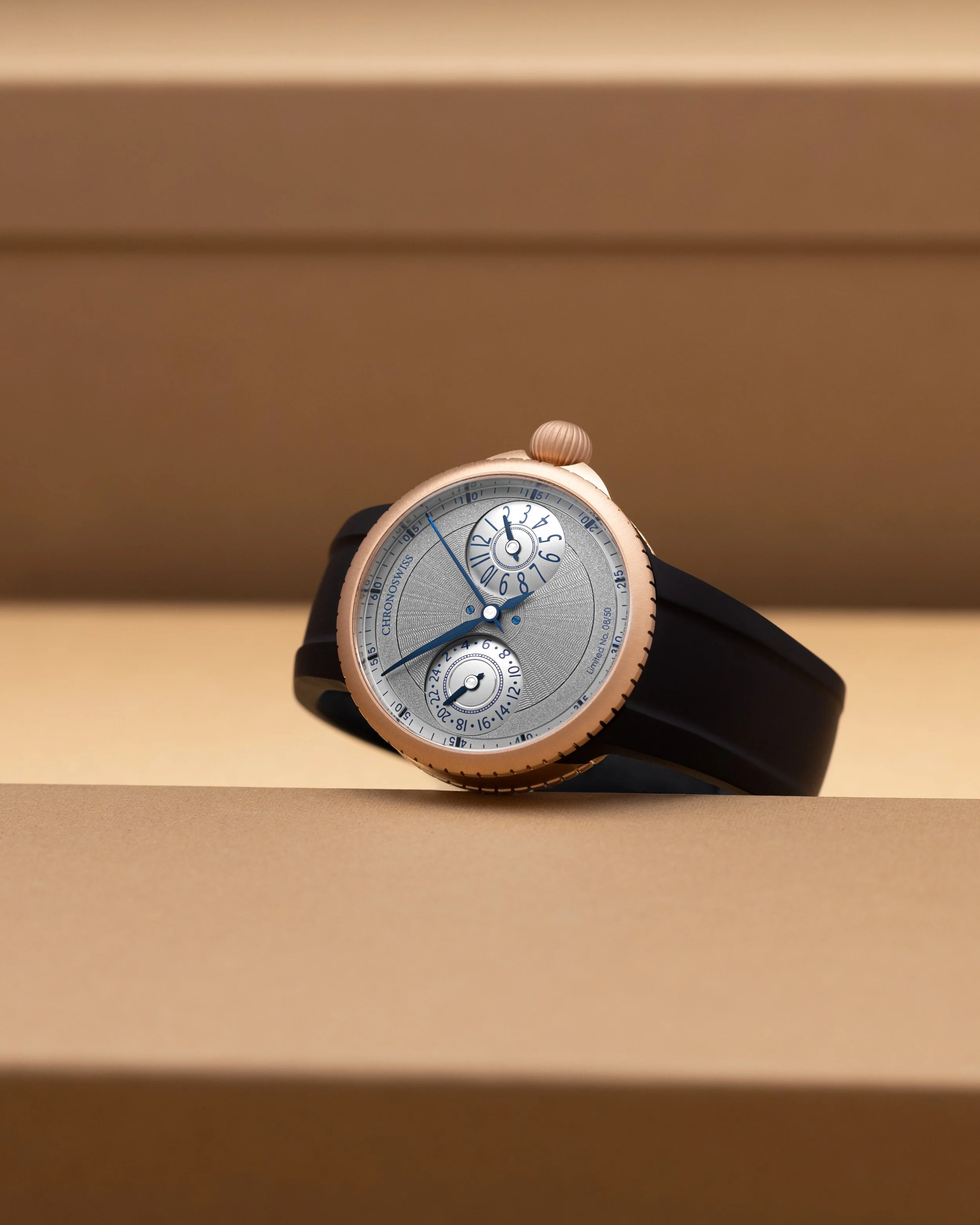 PULSE GMT FROSTED GUILLOCHE GOLD