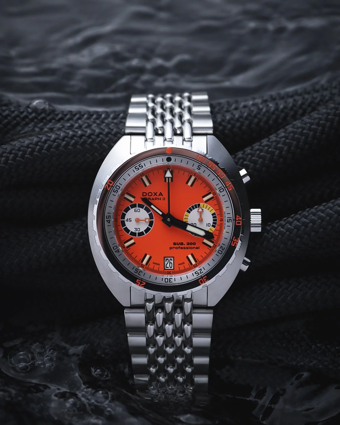 A legend, reimagined! The @doxawatchesofficial brings the iconic 1969 SUB 200 T-GRAPH back to life, pairing its unmistakable dive-watch character with refined proportions and a modern Swiss automatic movement.

#doxa #doxawatches #yourcalltoadventure