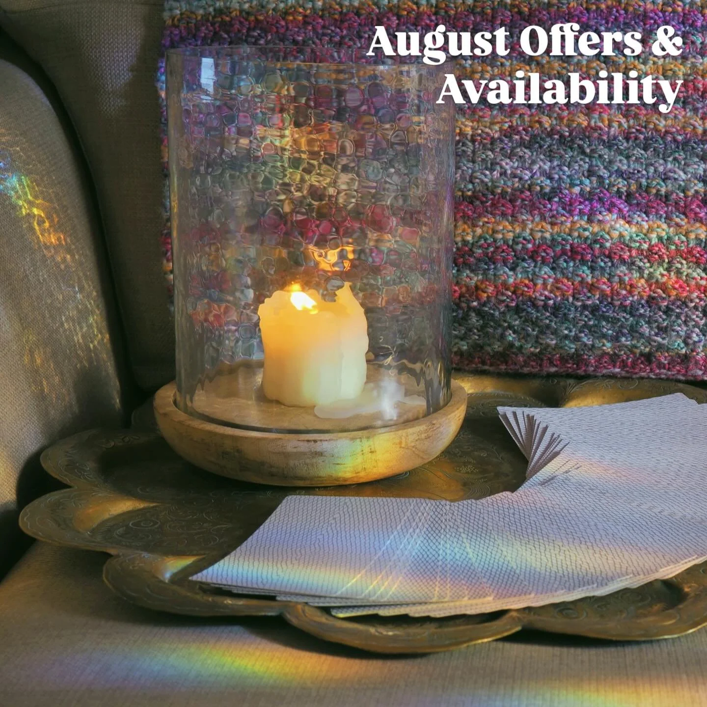 Happy August!  Availability and offers below 🌞
The month of sunshine (hopefully), fun with friends, holidays, and non-stop plans&hellip;
But amongst all the busy-ness, don&rsquo;t forget to take time for you. 💆&zwj;♀️💫

This month, I&rsquo;ve got 
