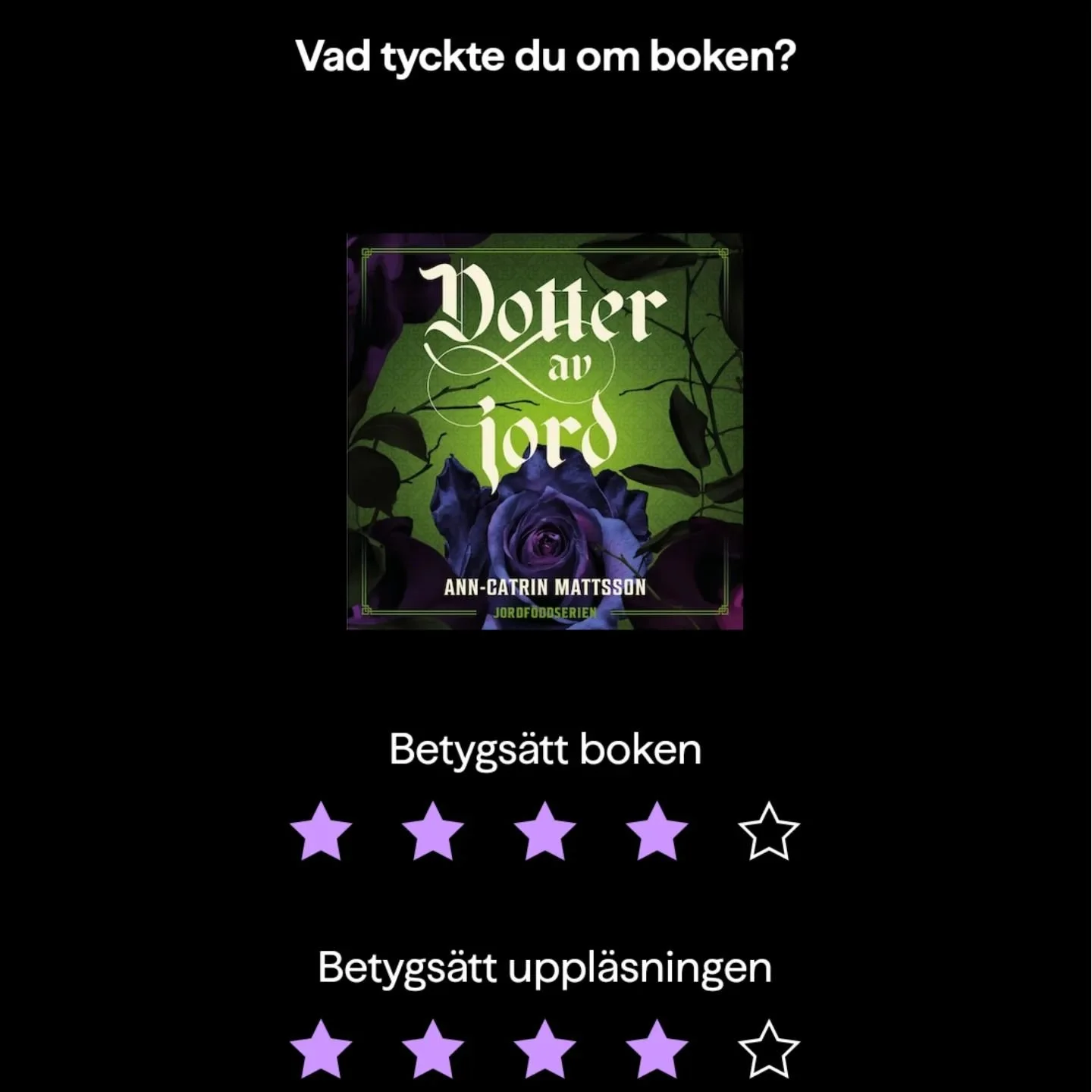 I mitt f&ouml;rs&ouml;k att f&ouml;rkovra mig mer i svensk fantasy har jag g&aring;tt efter @fantastikradet topplista och lyssnat p&aring; boken Dotter av Jord, skriven av @anncatrinmattsson_author

Boken &auml;r mycket bra, utan att vara fantastisk.
