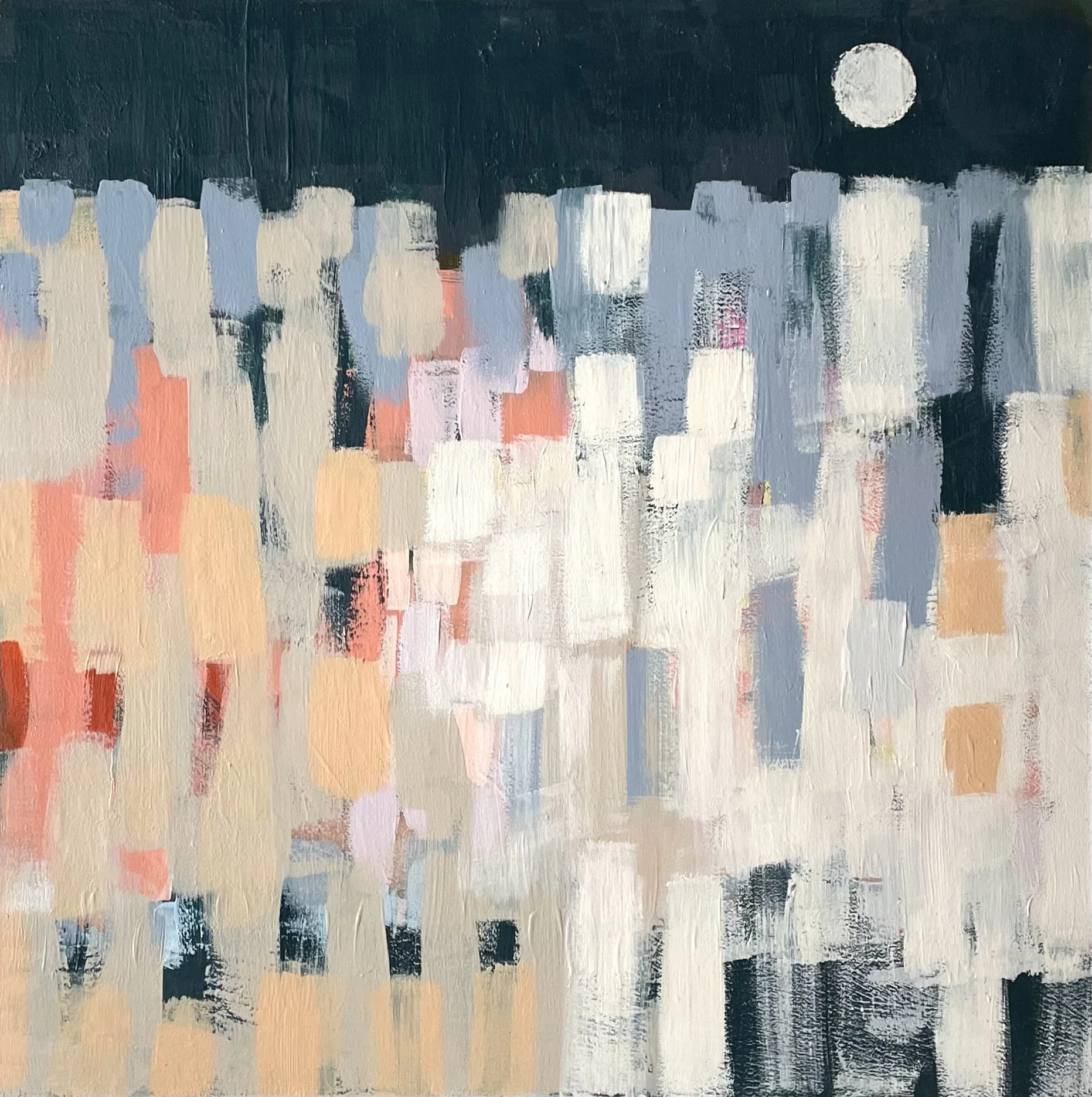 Watching the Flower Moon Rise - 18cm (with white border) print in 30cm mount