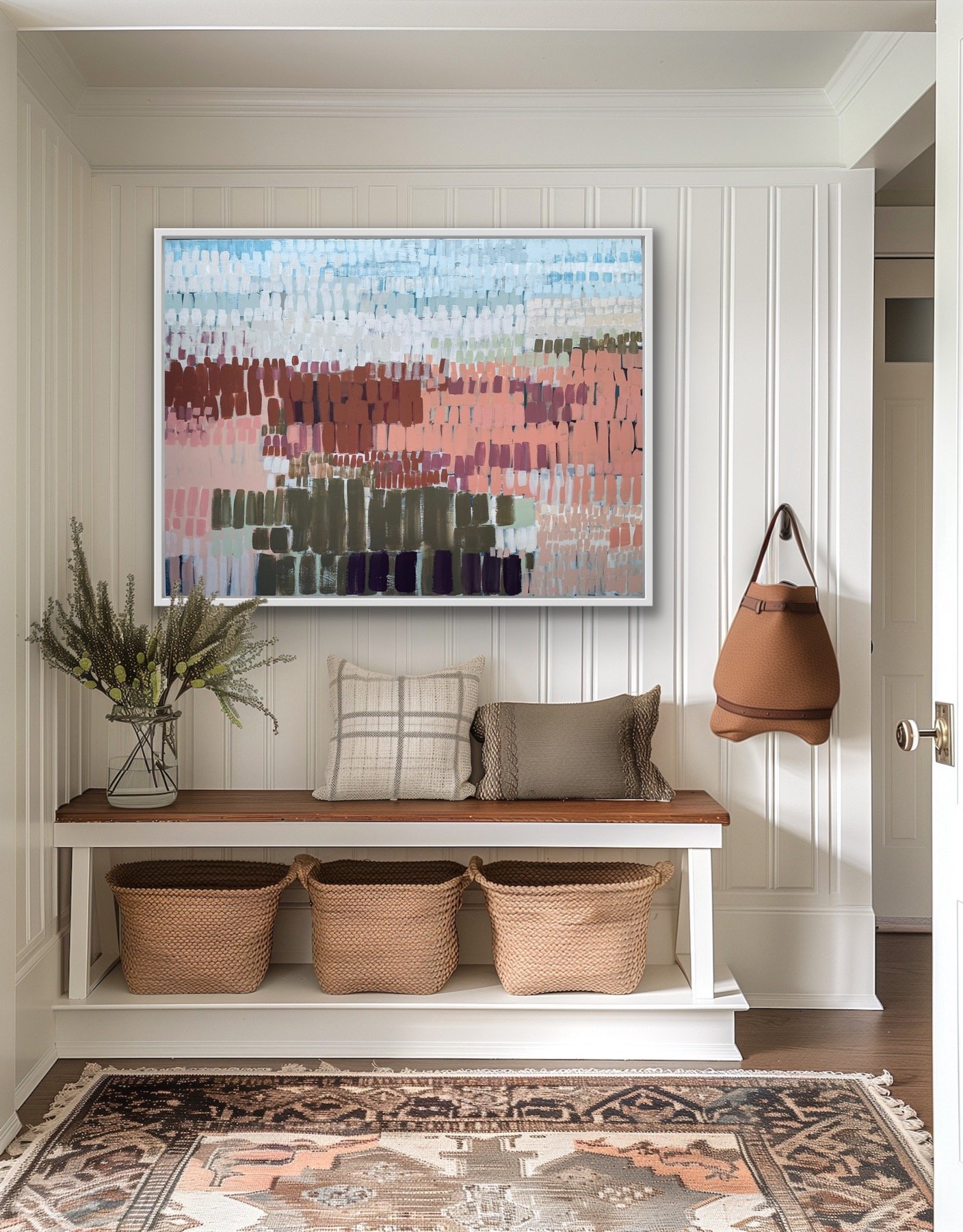 The Coming Autumn, 81x105cm, Claire Oxley interior design shot artwork for sale hallway room.JPG