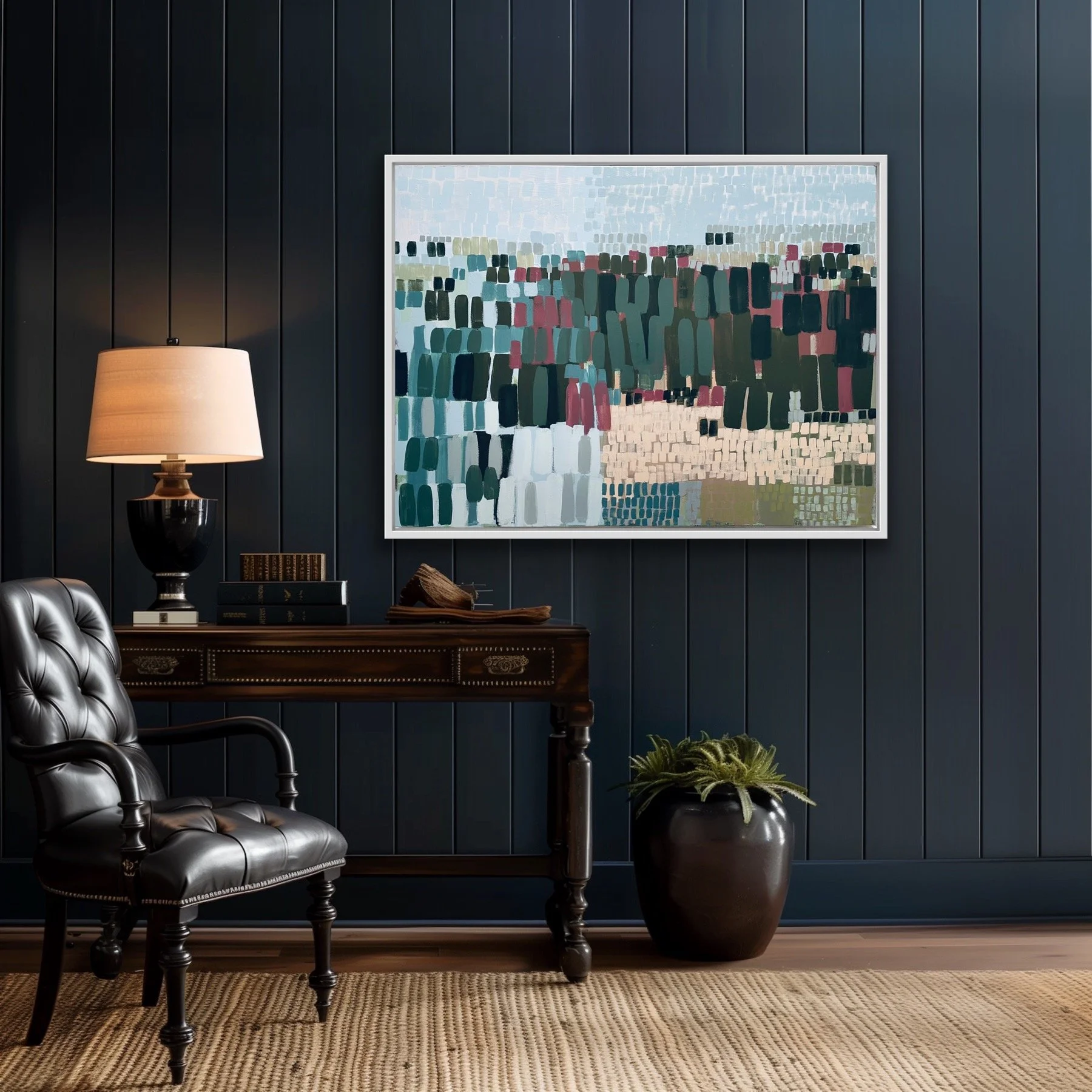 Autumn Woods Claire Oxley 81x105cm, dark interior.JPG