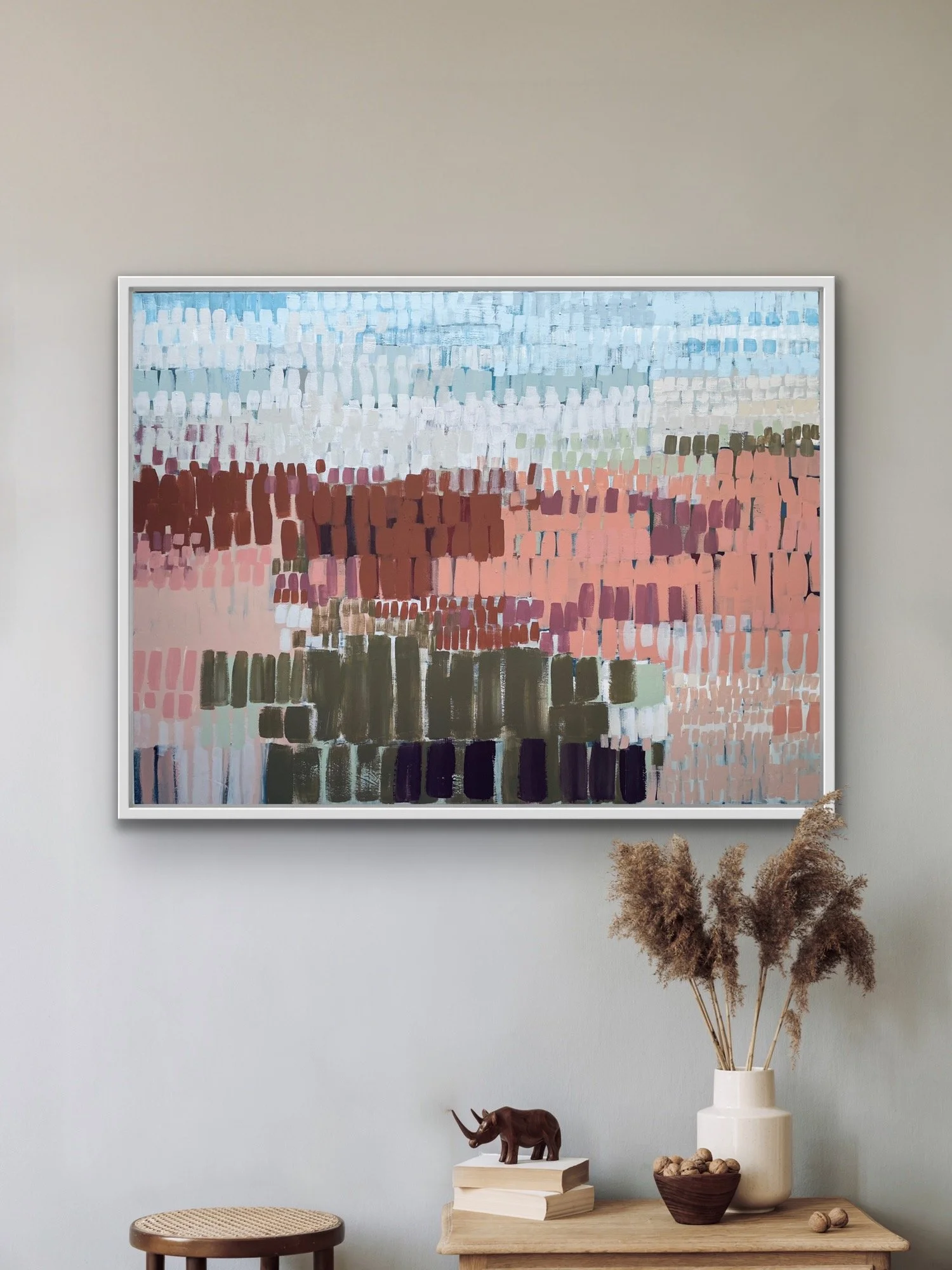 The Coming Autumn, 81x105cm, Claire Oxley interior design shot artwork for sale living room.JPG