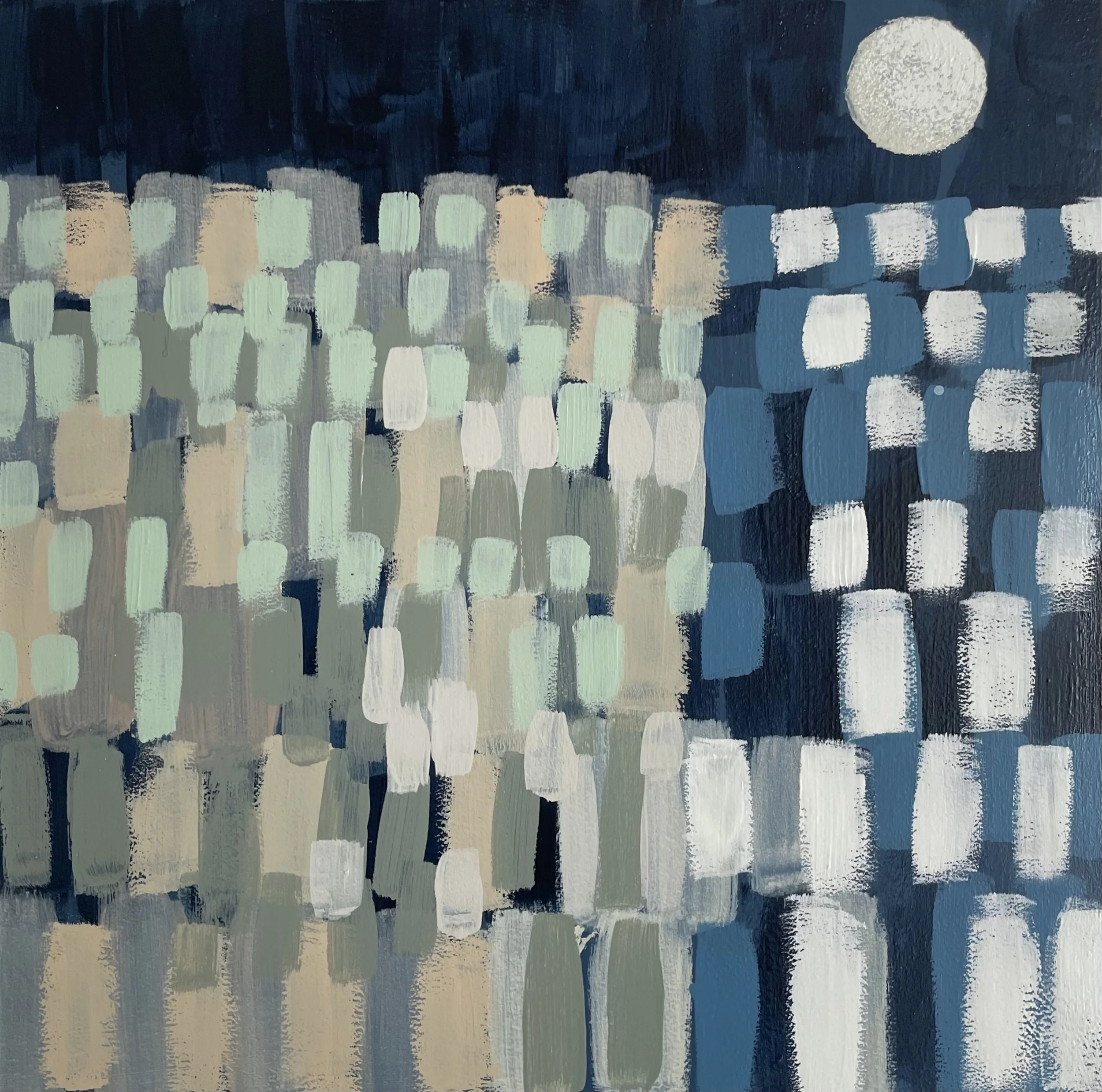 Moonlight on Water - 13cm (with white border) print in 26.5cm mount