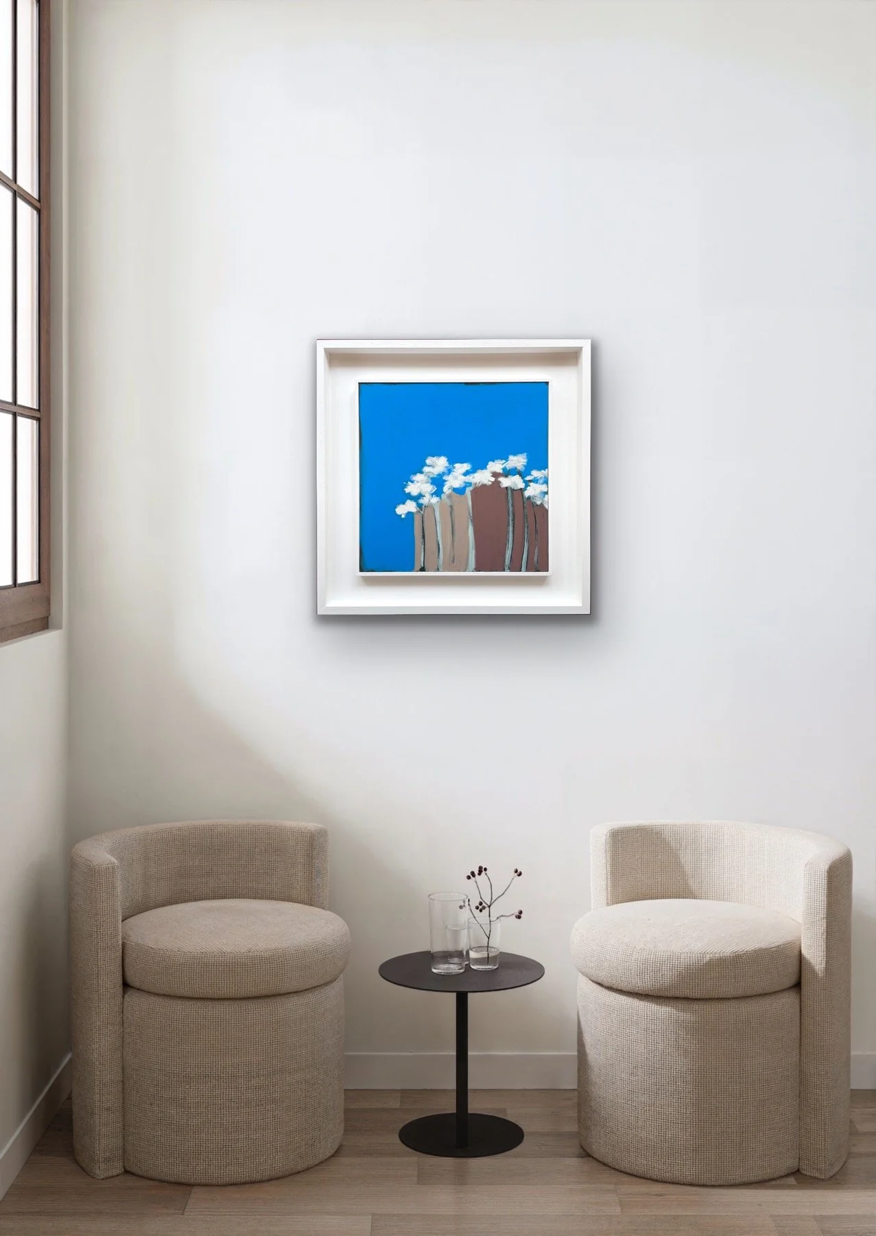 Blue Sky Through Daisies 50 (35)cm Claire Oxley Mixed media St Ives frame, September 2026, Interior 2.JPG.JPG
