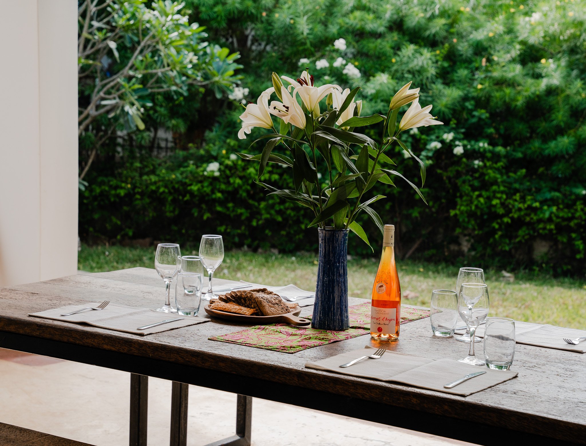 Lunch served on the front veranda