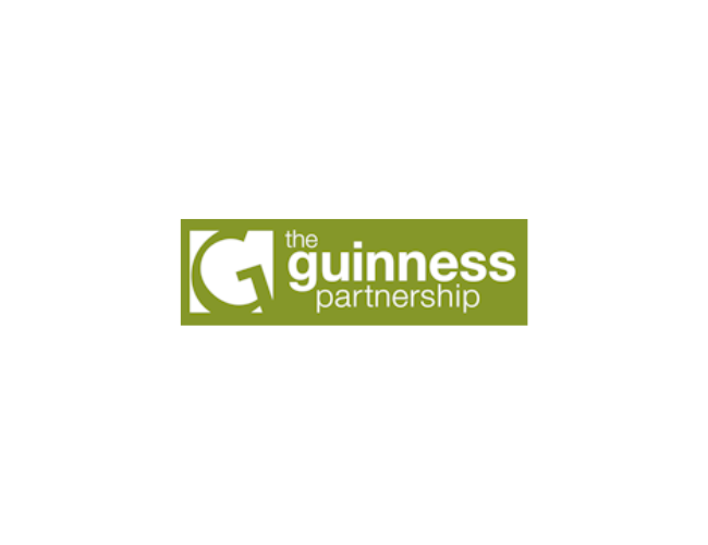 Guinness Partnership logo with green and white text on a white background.