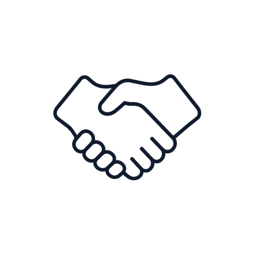 Illustration of a handshake icon.