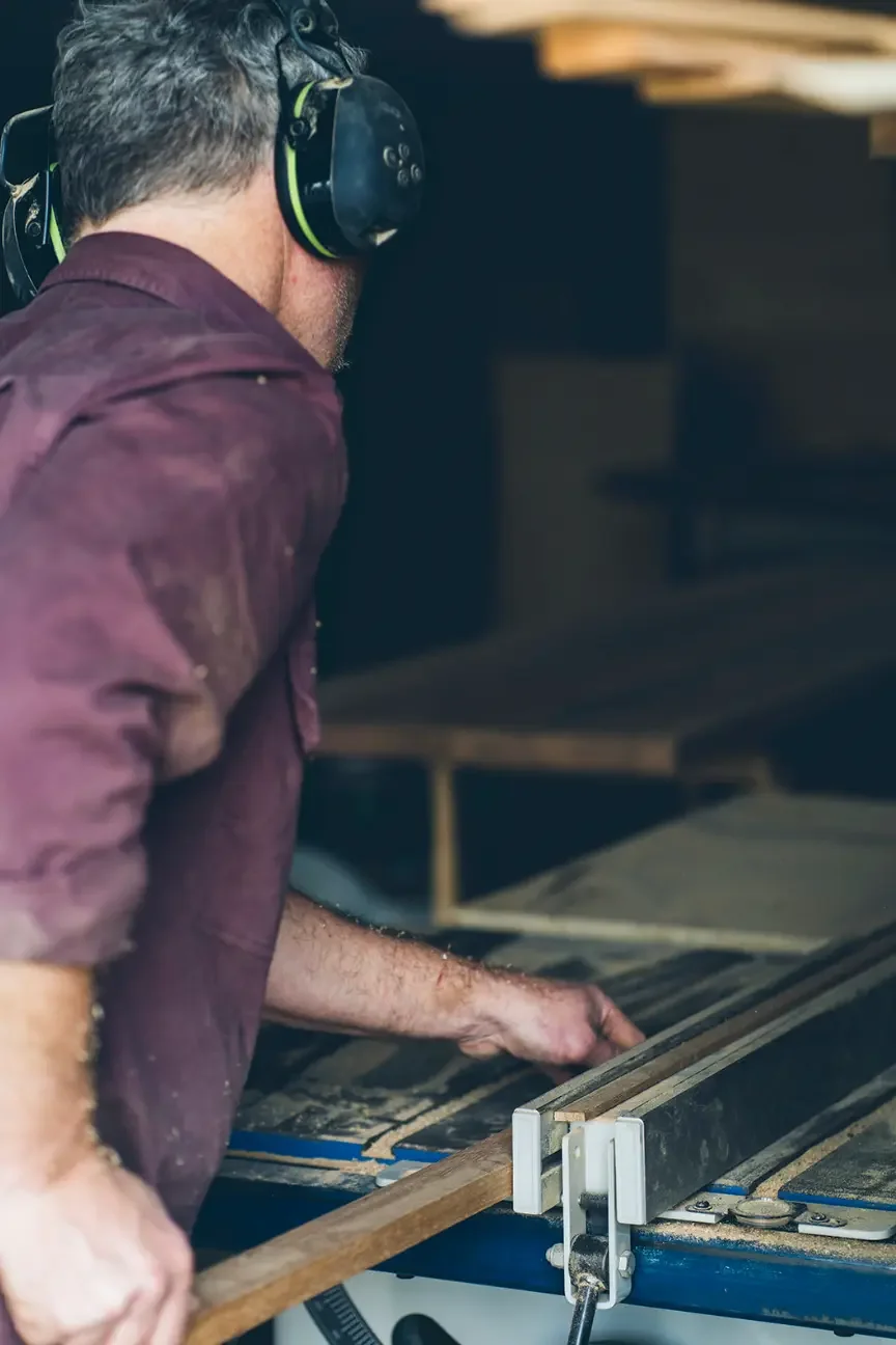 Anthony Christie in his Georgie Wood workshop in Torquay, Victoria