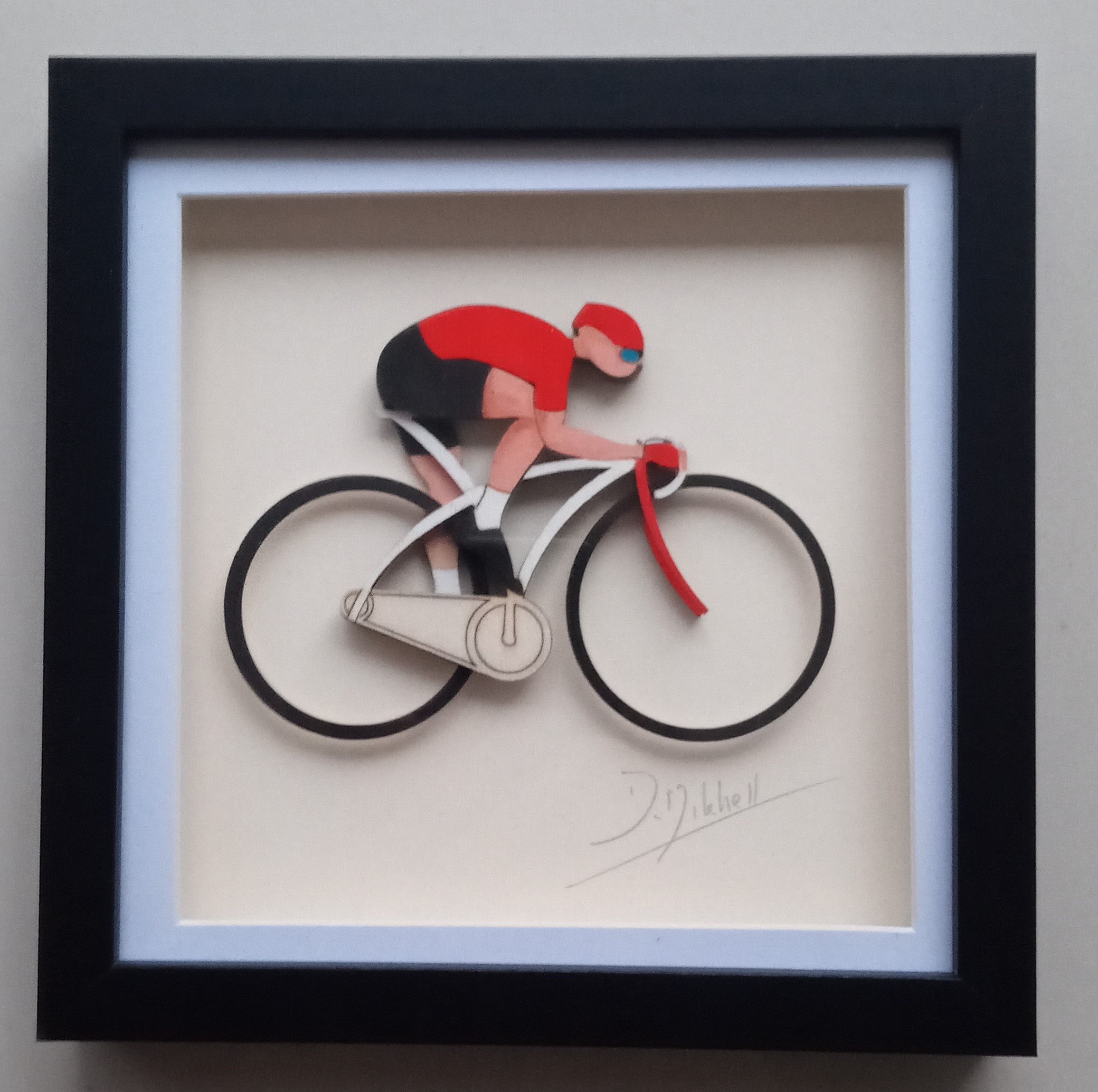 Red jersey cyclist art