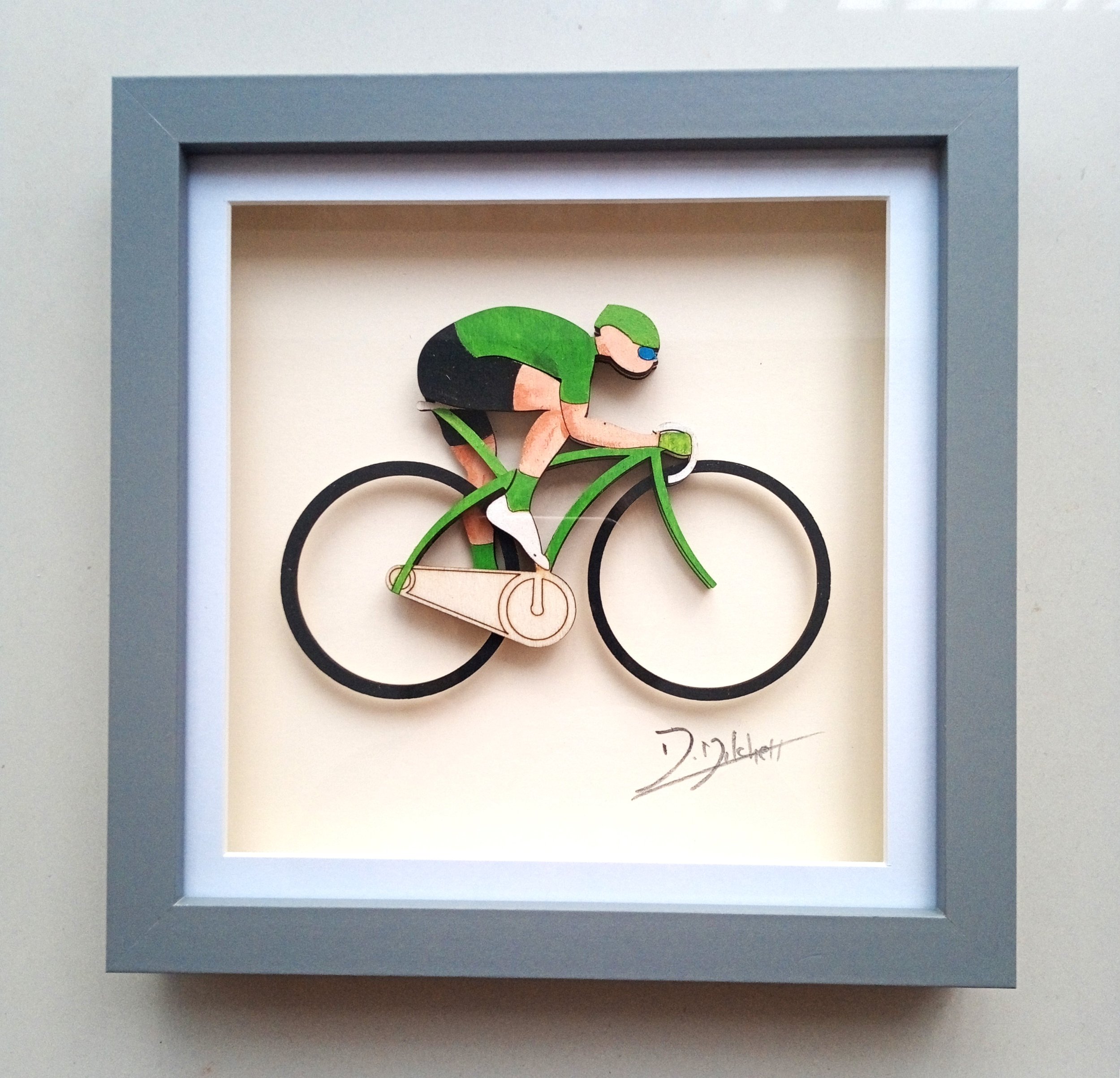 green jersey cycling art