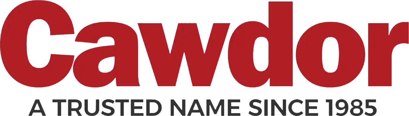 Cawlor logo in large red text with the slogan 'A Trusted Name Since 1985' in smaller black text underneath.