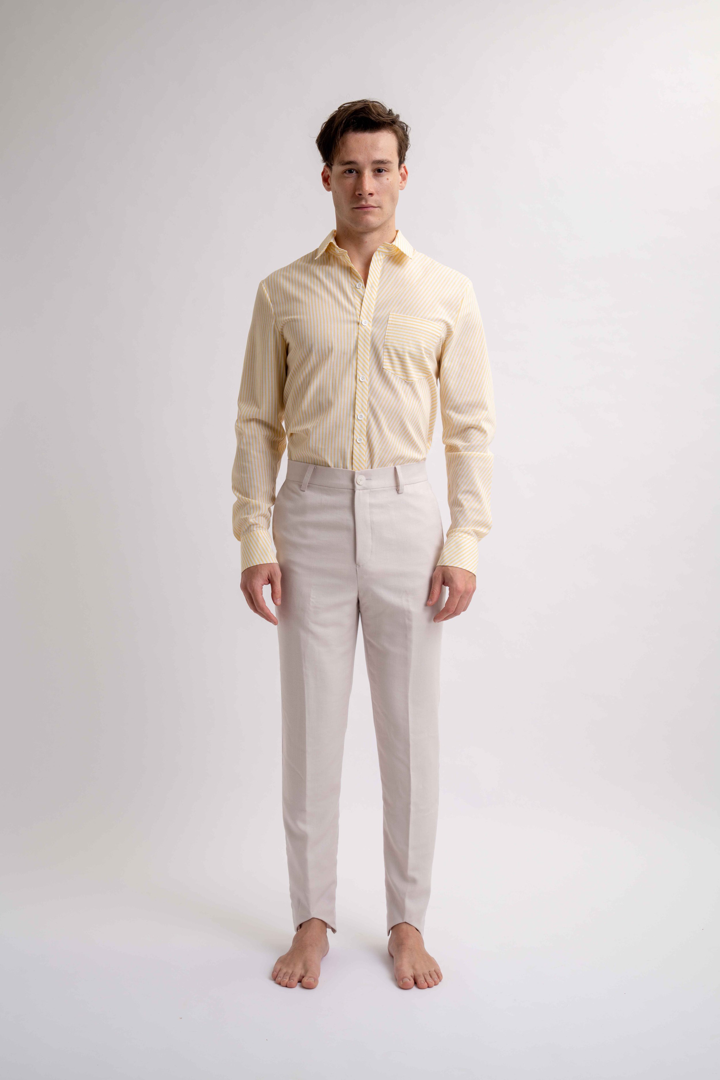 Men's Asymmetrical Striped Shirts