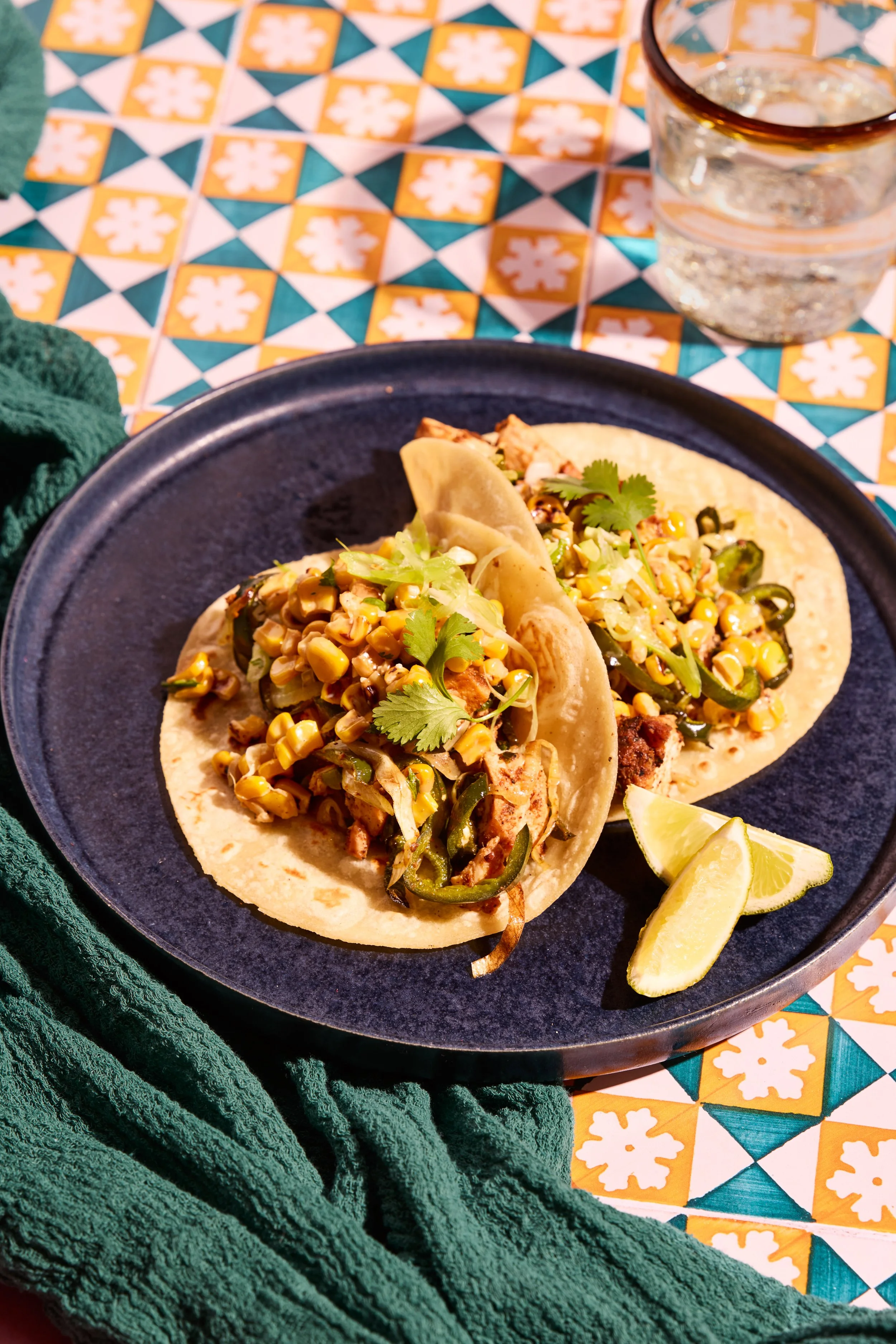 Street Corn Chicken Poblano Tacos