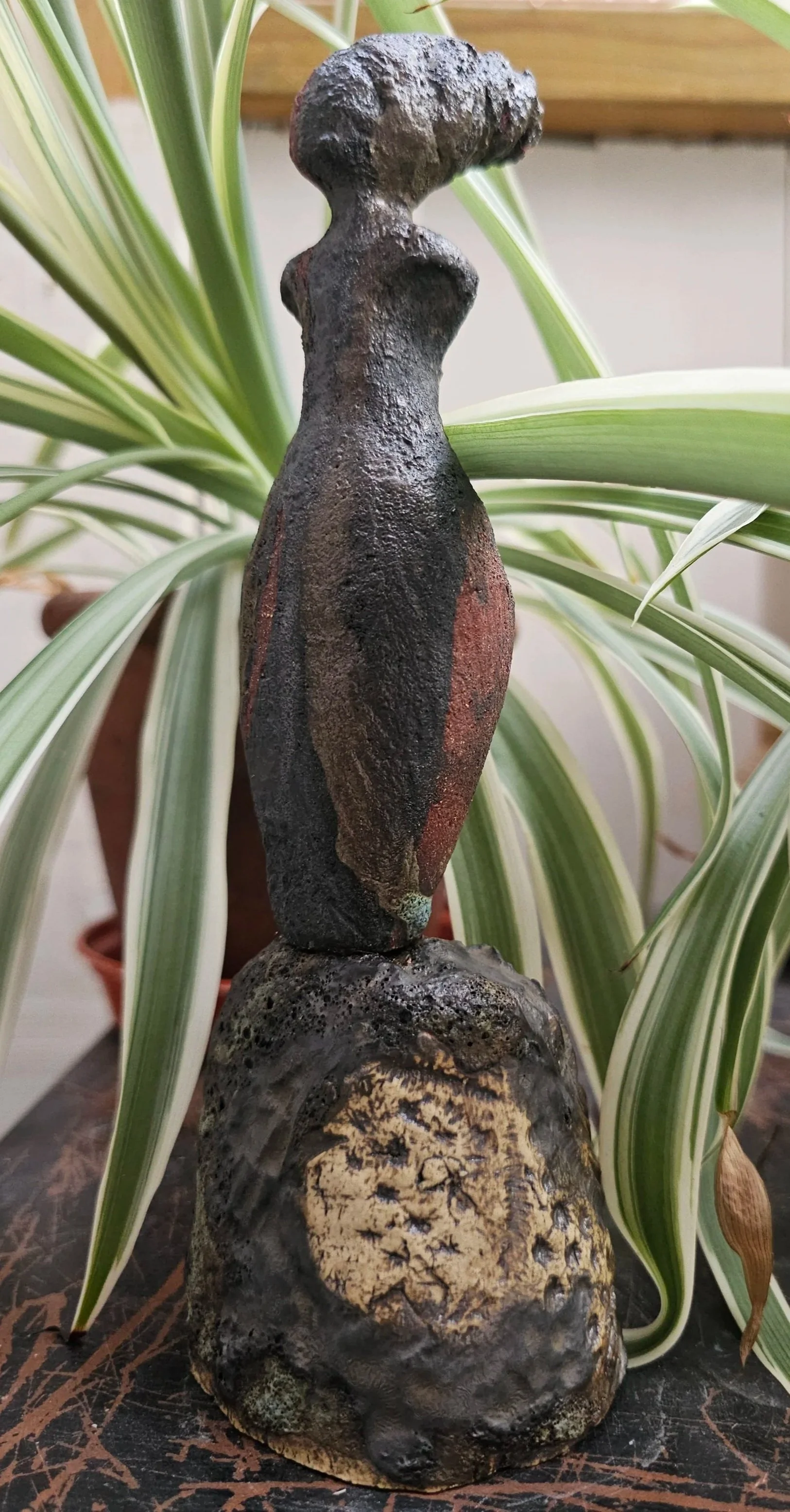 Seraphina red stoneware on attached plinth £35 plus P&P to uk only