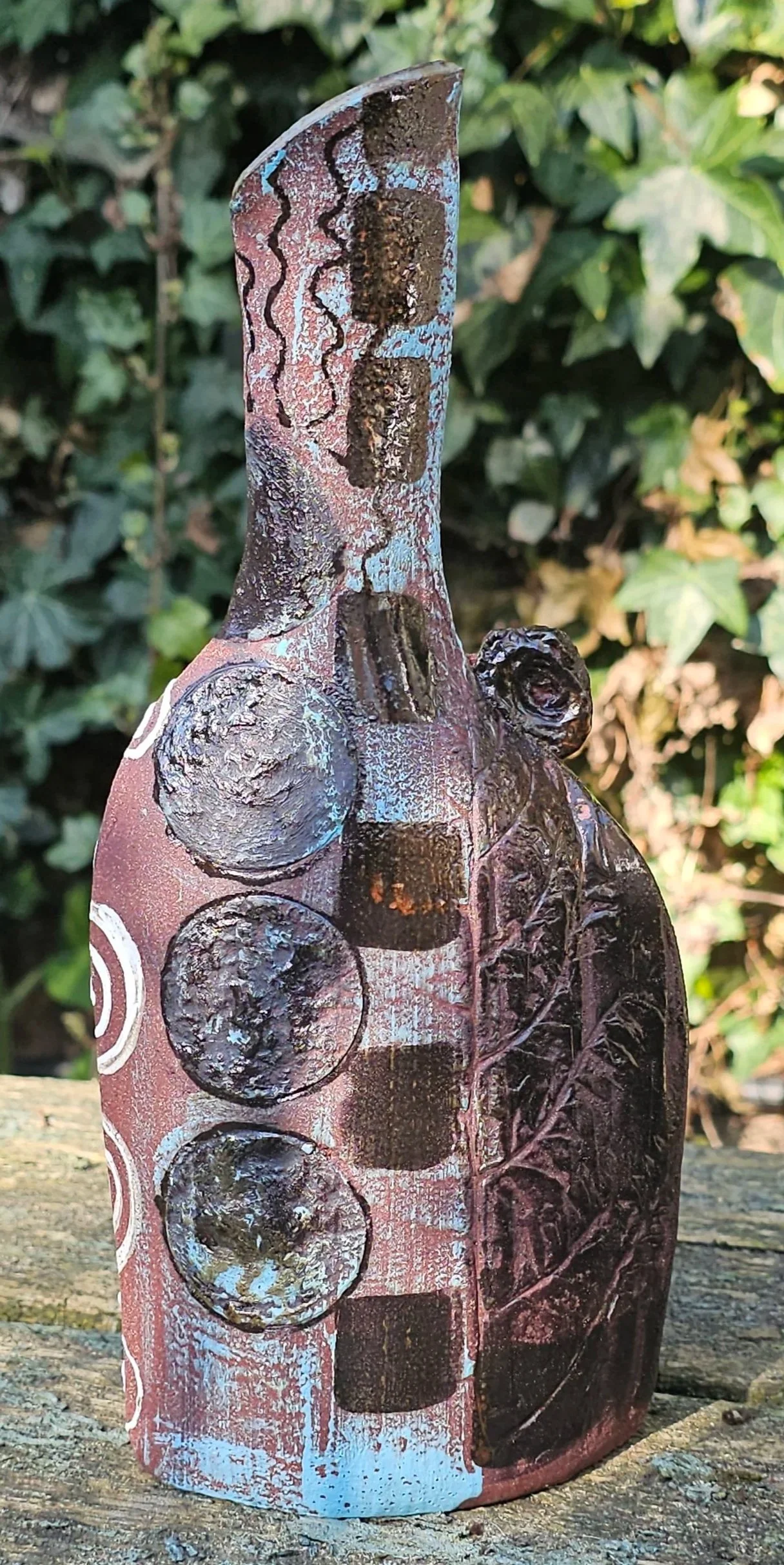 red stoneware aand wild clay 25 cms high £50