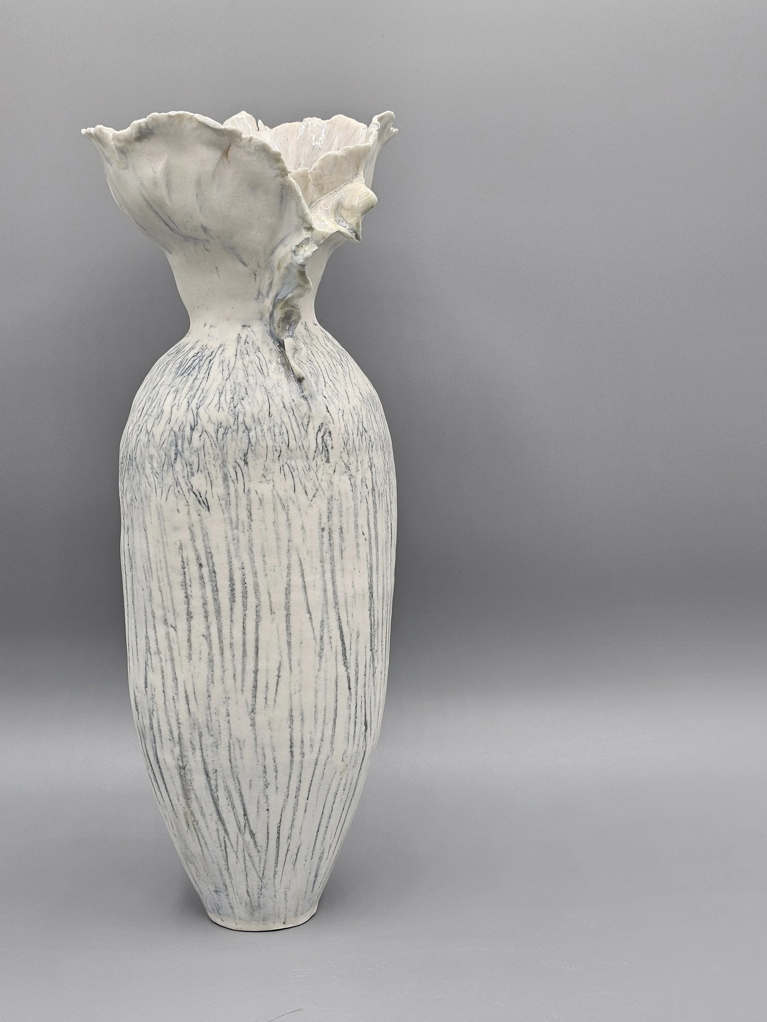 LILY - a beautiful fully glazed, delicate porcelain Vase 28 cms hign £100