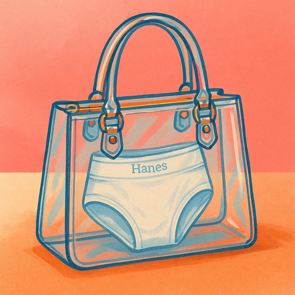 When Hanes underwear Made the Starting Lineup at the Football Game in a clear bag!