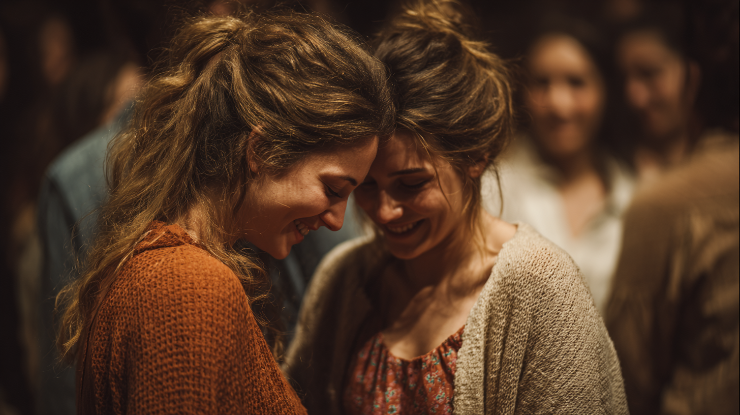 due donne partecipano a un cerchio di donne a firenze