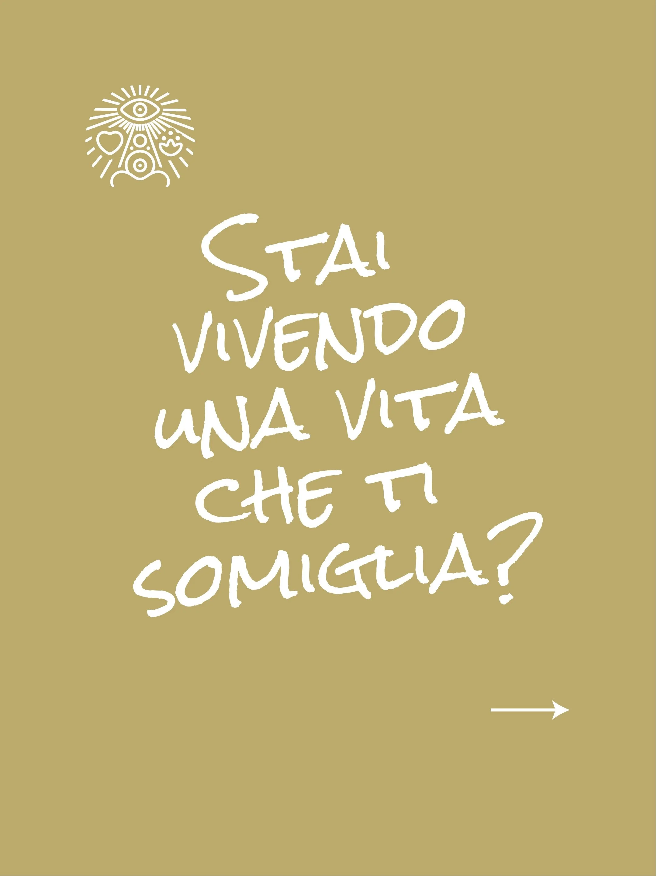 A volte andiamo avanti senza farci domande, restiamo nel fare del nostro quotidiano, senza sentire, senza sentirci.

Ma per capire se la vita che viviamo ci somiglia, se ci stiamo bene i segnali ce li d&agrave; il nostro corpo, i nostri sintomi o anc