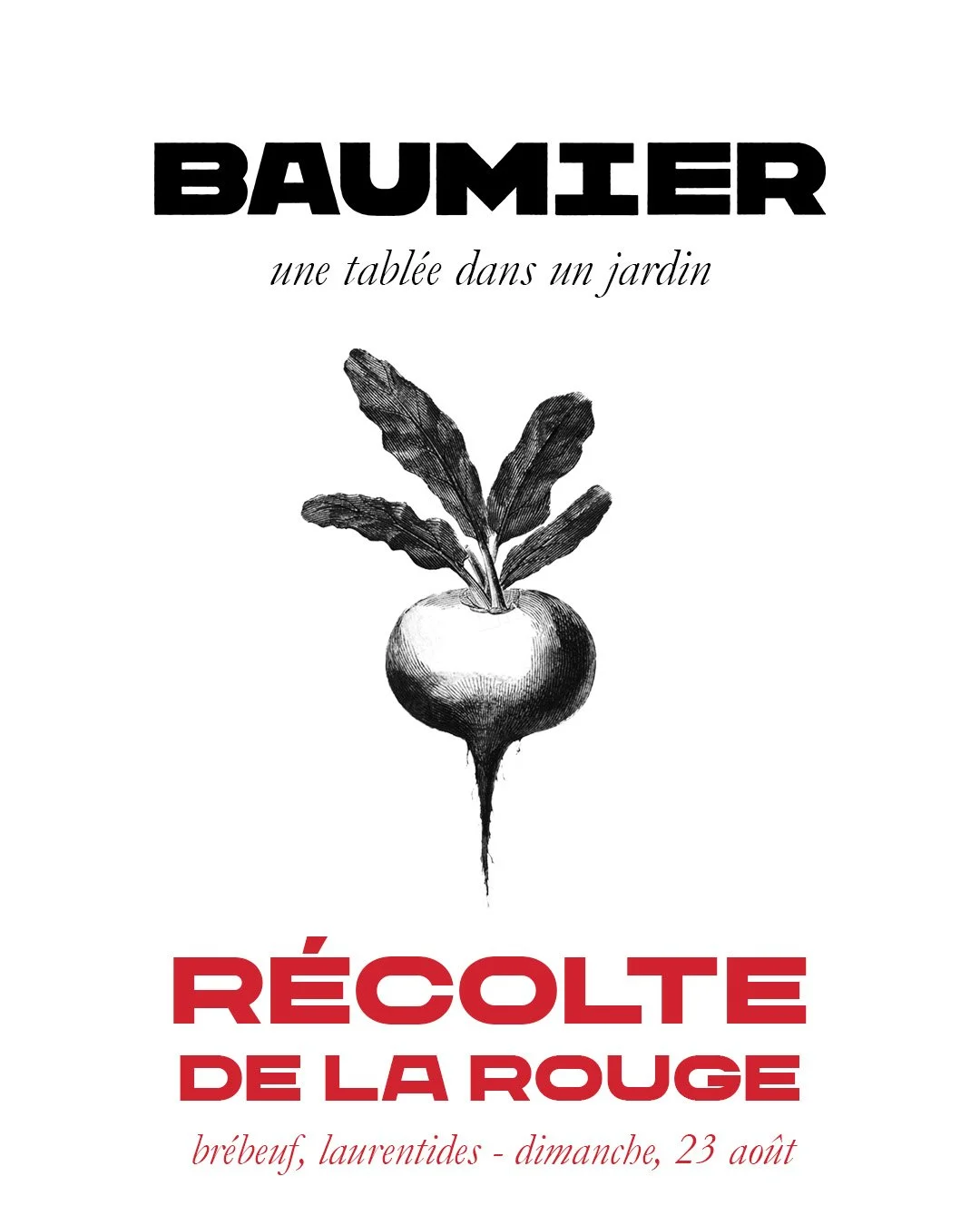 Une tablée dans un jardin - BAUMIER X RÉCOLTE DE LA ROUGE