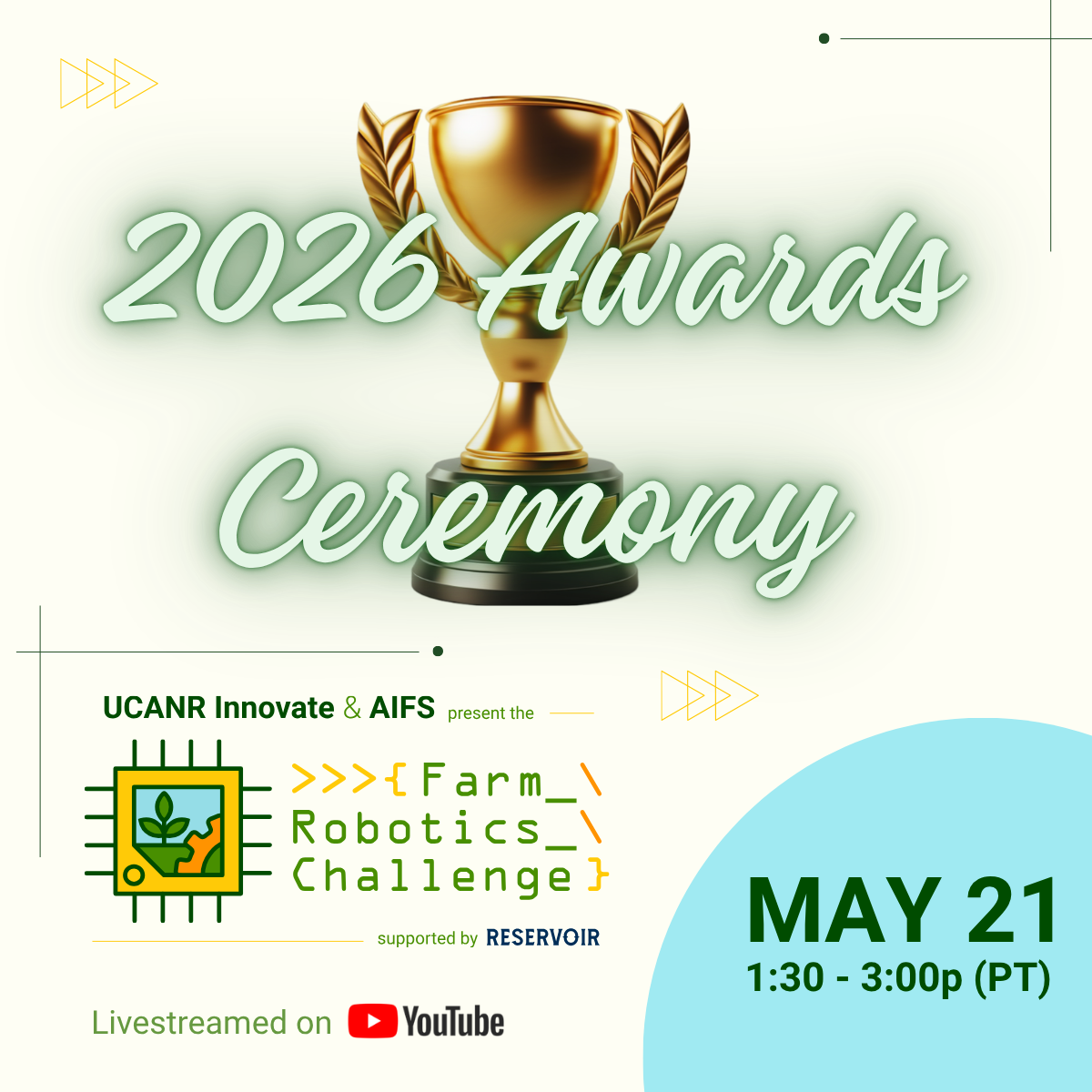 2026 Awards Ceremony image with a golden trophy