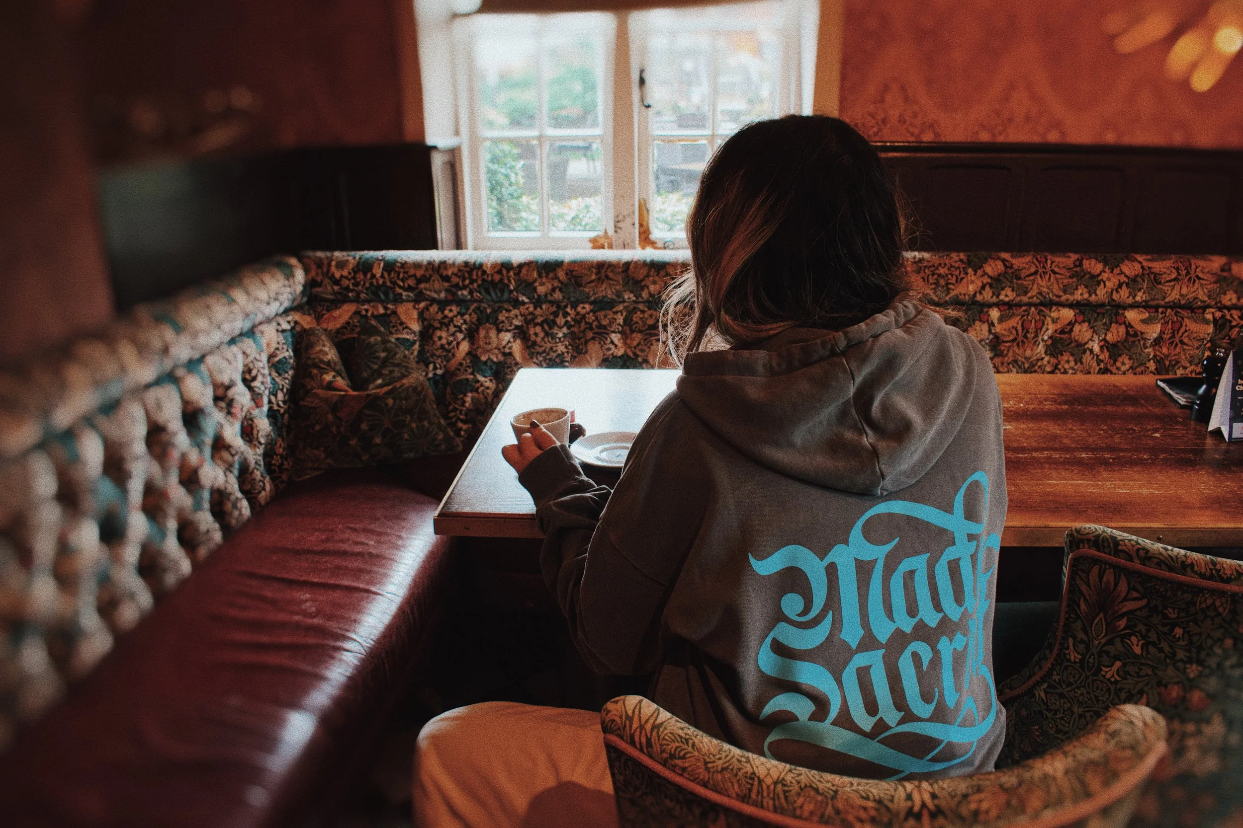 Made Sacred Stonewashed Grey Hoodie