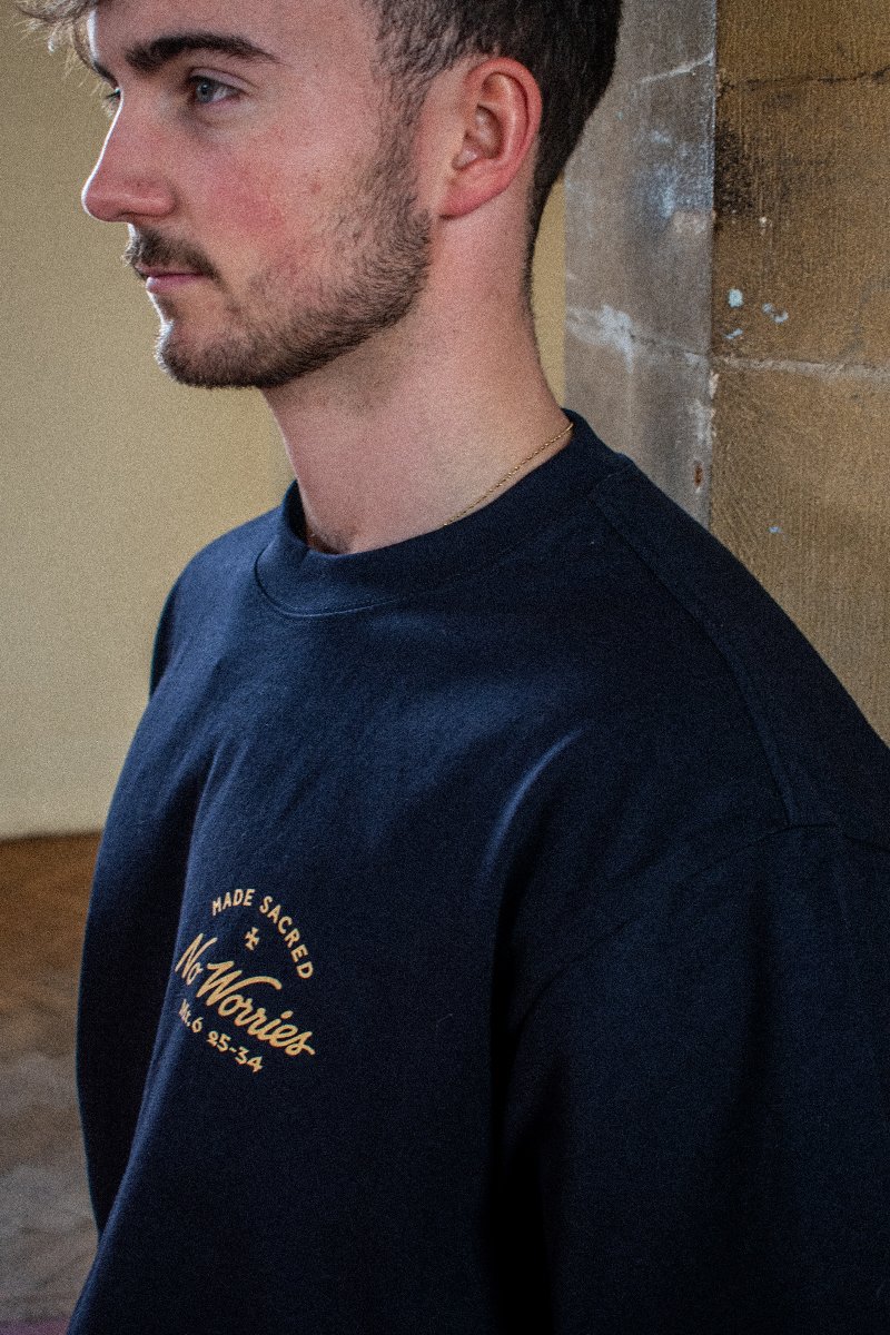 No Worries Box T-Shirt Midnight Blue