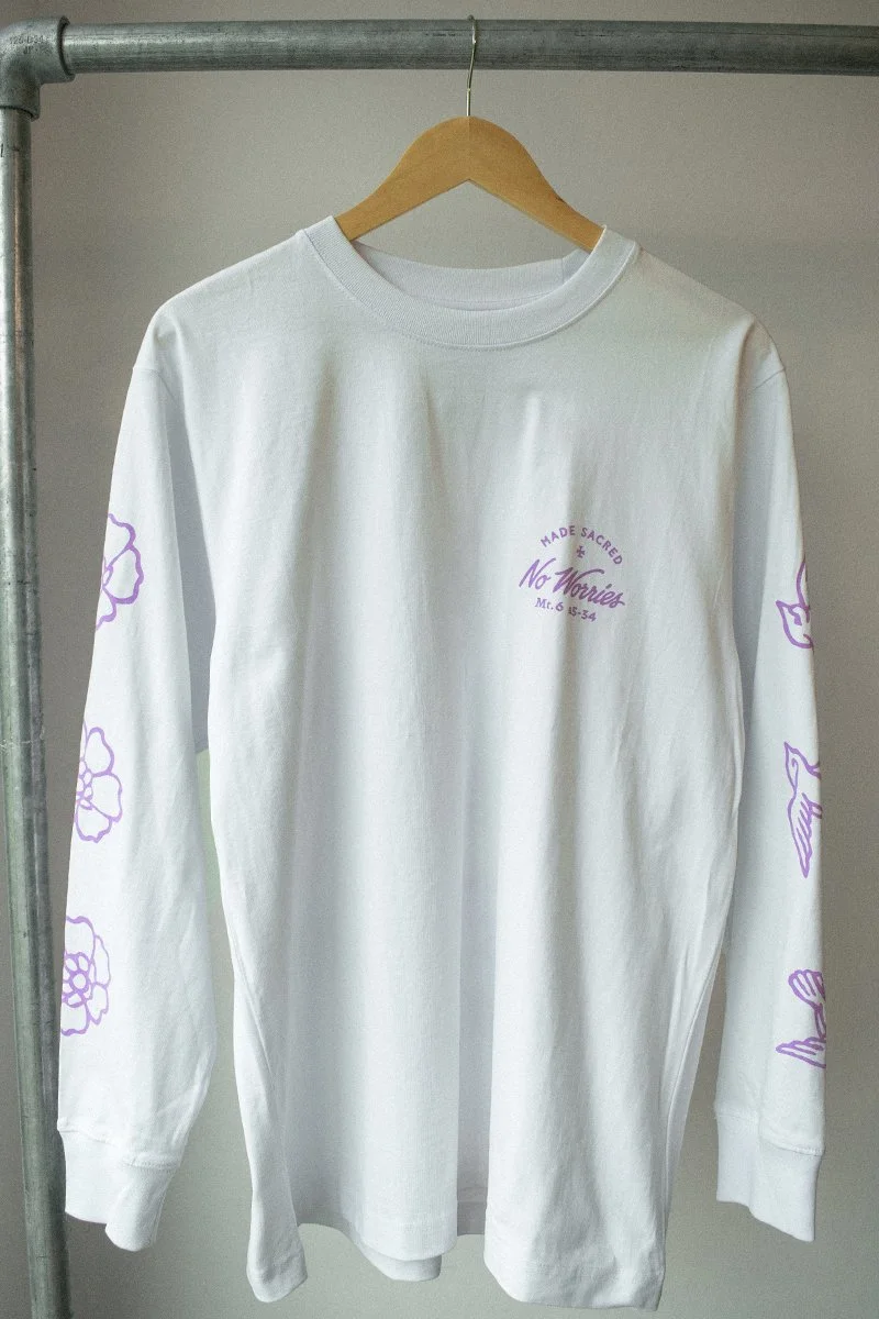 No Worries Long Sleeve T-Shirt White
