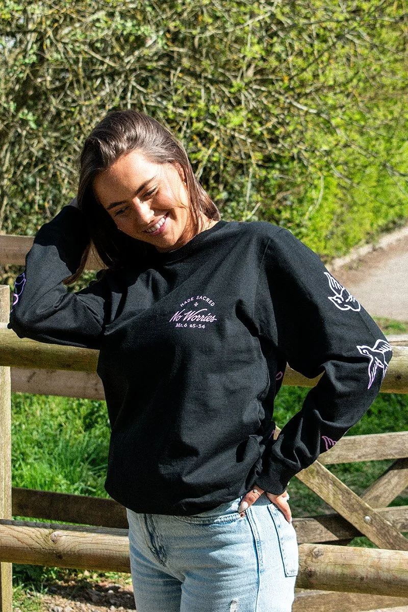 No Worries Long Sleeve T-Shirt Black