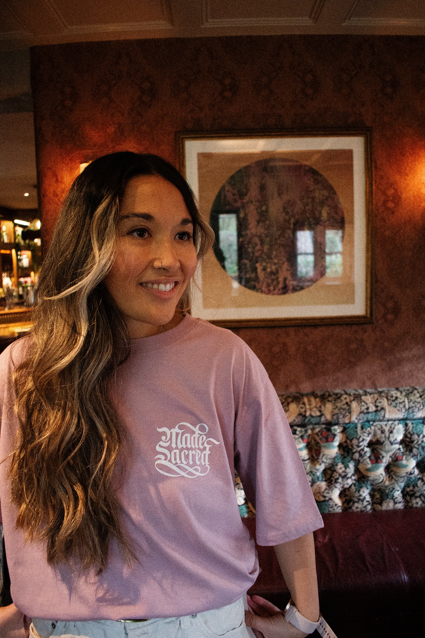 Made Sacred Oversized Vintage Pink T-Shirt