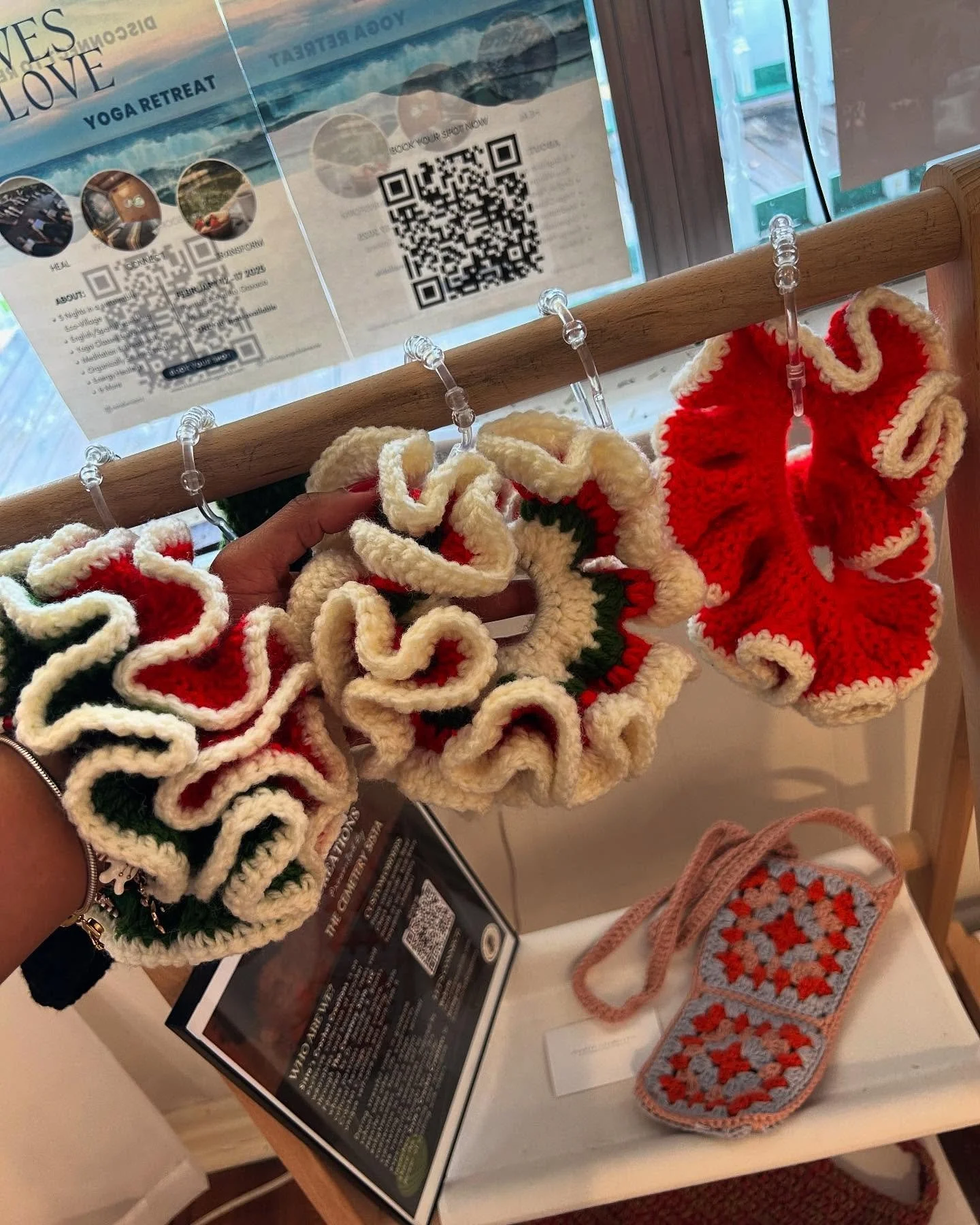 Still in the holiday spirit? Pass by @_plantandstone_ to buy these festive crochet hair scrunchies! Available in small and large sizes. Large sizes are ideal for styling those protivr styles like braids, puffs, locs and more! #crochet #metaphysical #