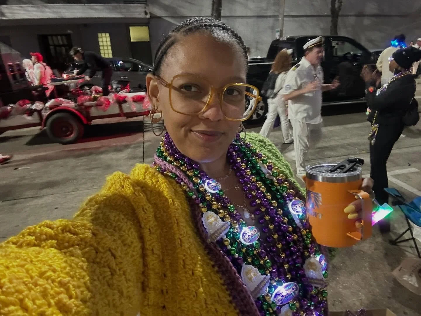 Scene on the seen! Mardi Gras &lsquo;26 don&rsquo;t owe me nothing&mdash;other than actual pictures of my crochet wearables 😂 Had too much fun in the streets to take proper shots! A lookbook will drop soon, but for now, enjoy these selfies as proof 