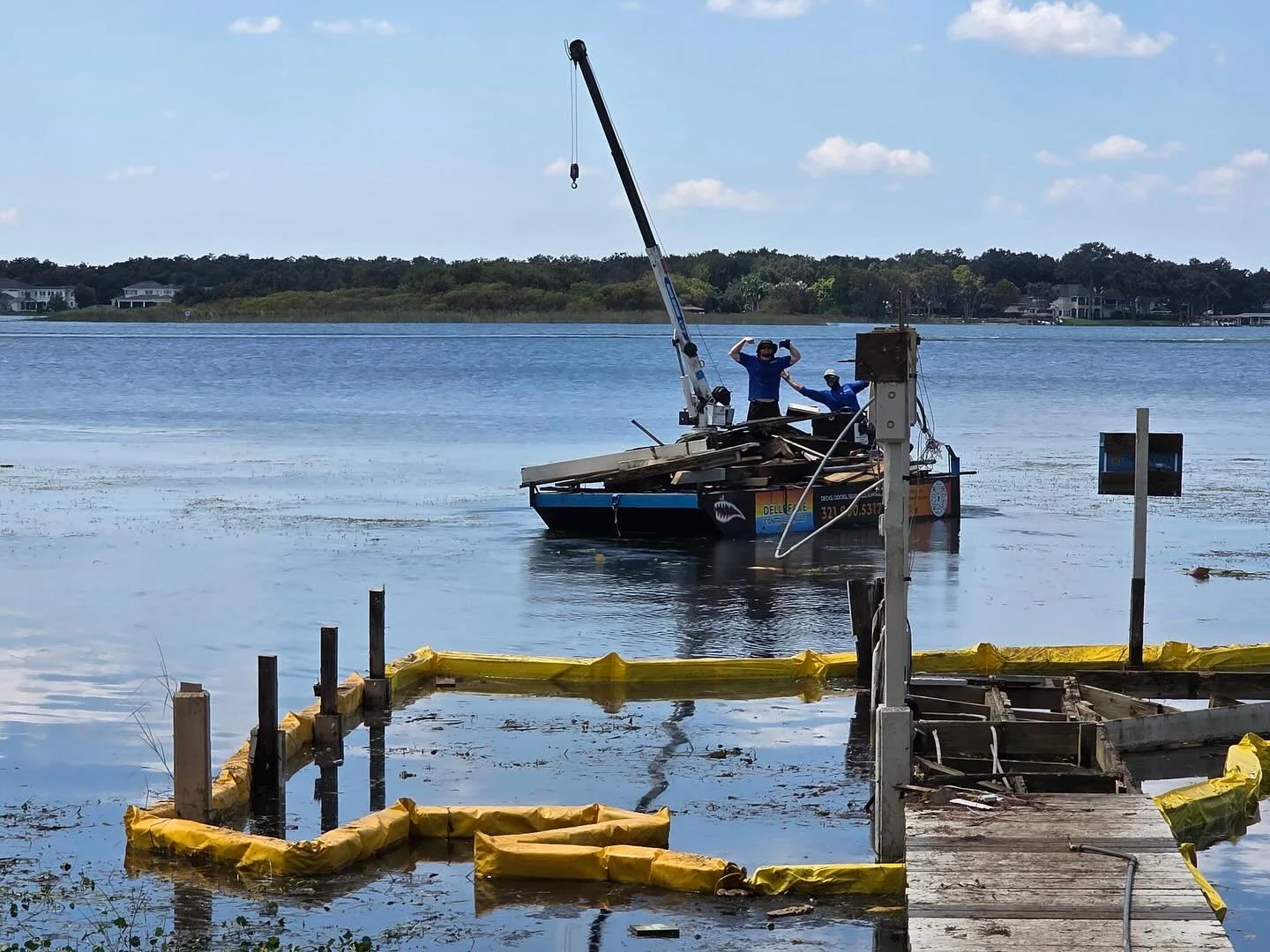 We have been in the process of removing this entire dock, moving onto building up a new seawall. 🌊 We will share photos as we get the seawall constructed, providing a proper barrier between land and water before building any new marine structures. ?