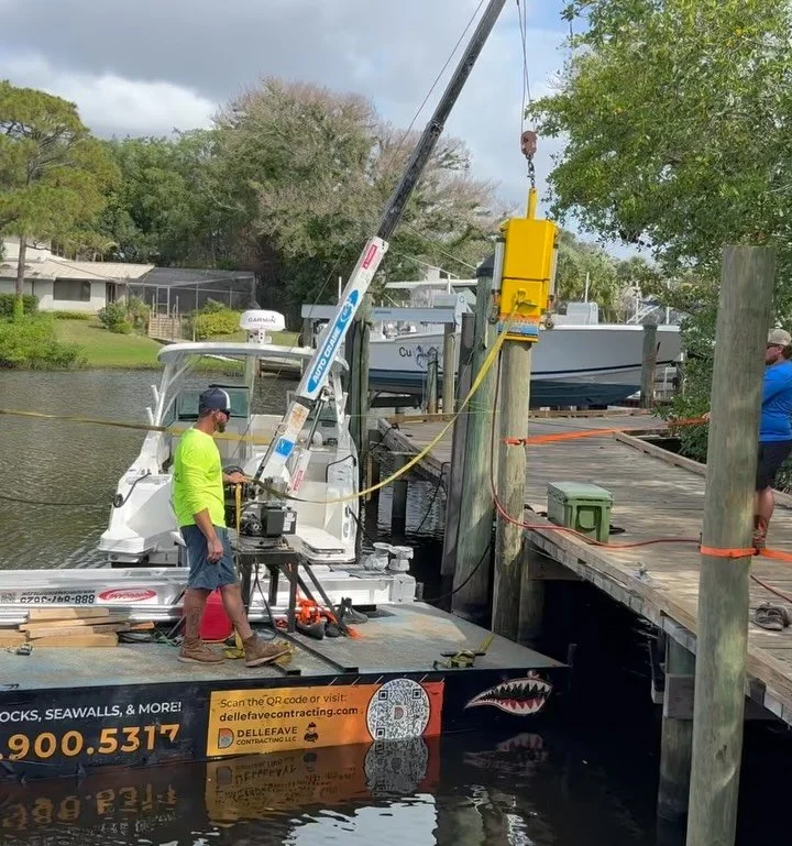 You saw the journey this boat lift made from Orlando to Palm City&hellip; now it&rsquo;s going into the water. 🌊⚒️

We transported the structure in pieces, then got straight to work setting the foundation that will hold this bad boy up for decades t