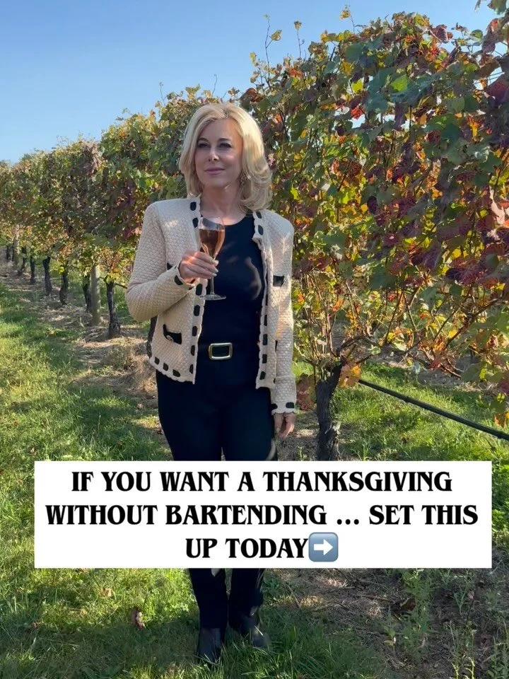 A well-stocked beverage station is the secret to effortless hosting🍷✨
1️⃣ Create a self-serve station so guests can help themselves.
2️⃣ Use a bar cart &mdash; or clear a side table if you don&rsquo;t have one.
3️⃣ Set out wineglasses, highballs, ro