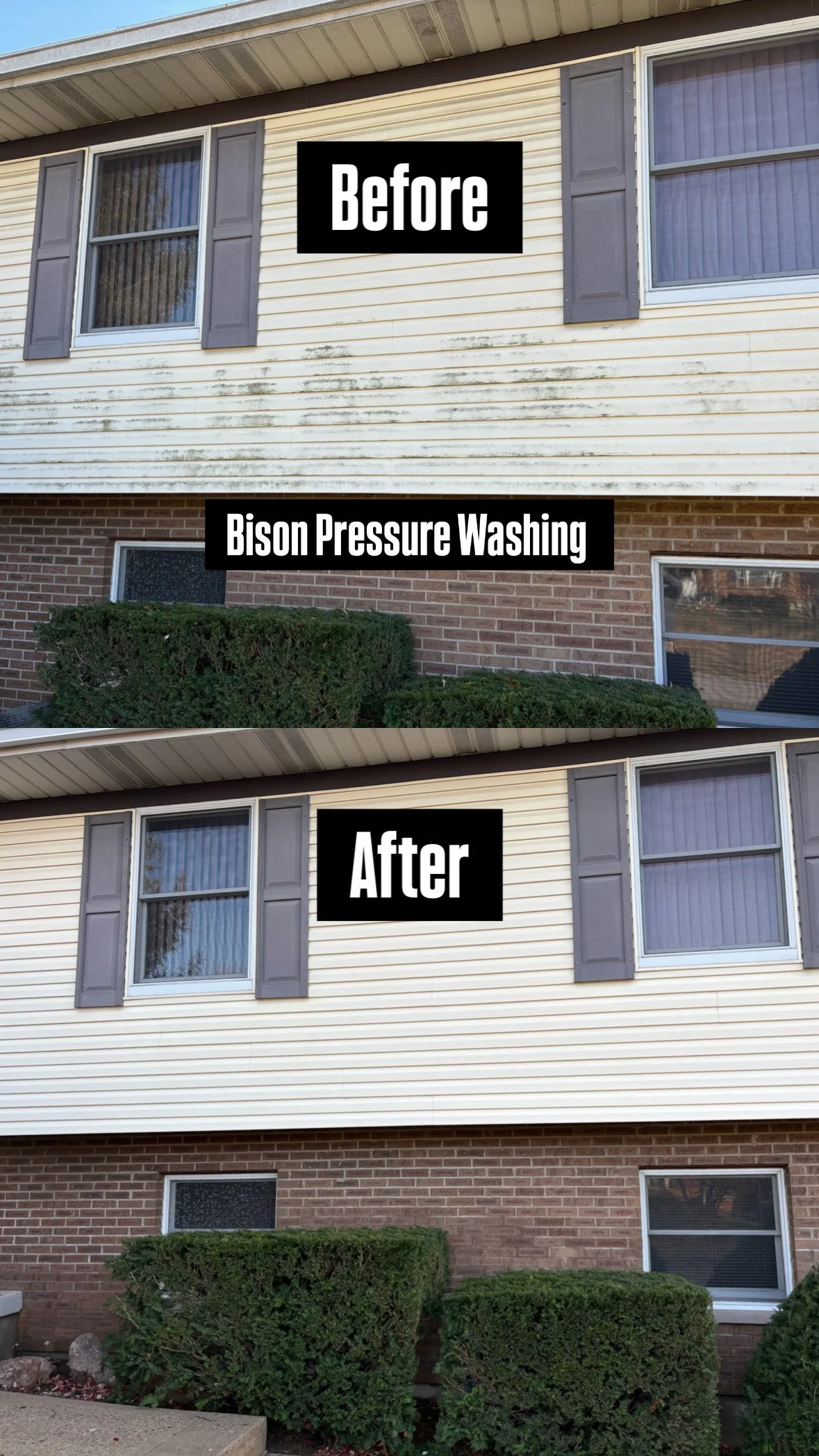 Forest Park Ohio House wash. Surprising before and after difference. 