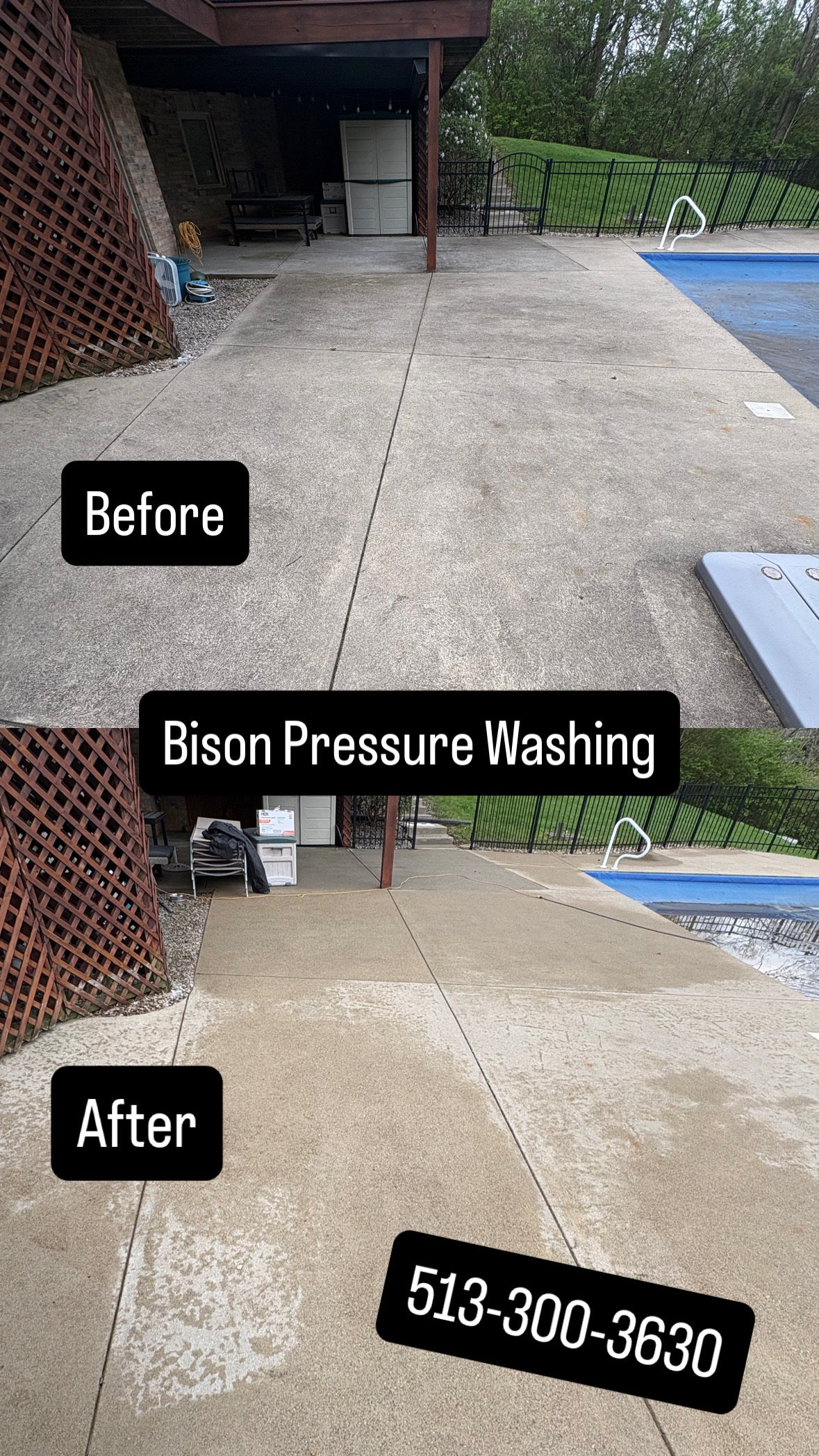 Pool deck that we Spruced up in Milford OH