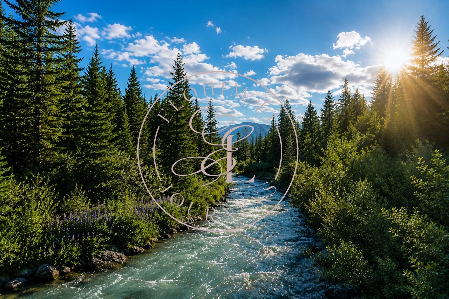 El río Bow en verano, en el Parque Nacional de Banff