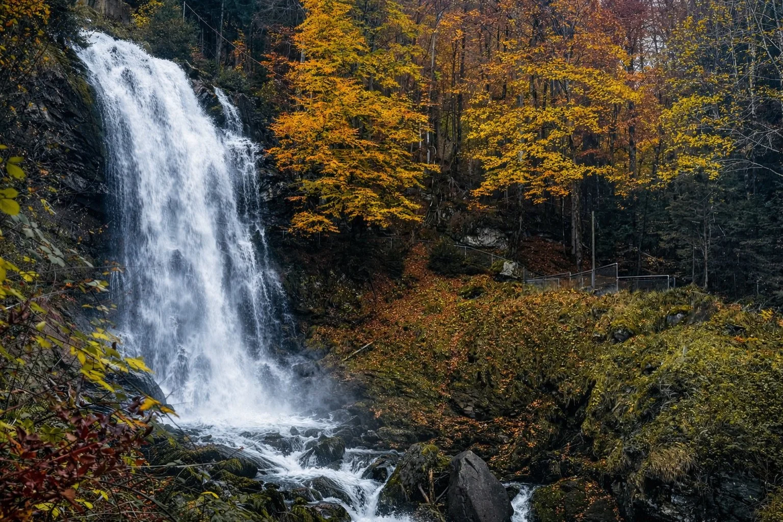 Giessbach Waterfalls in Switzerland