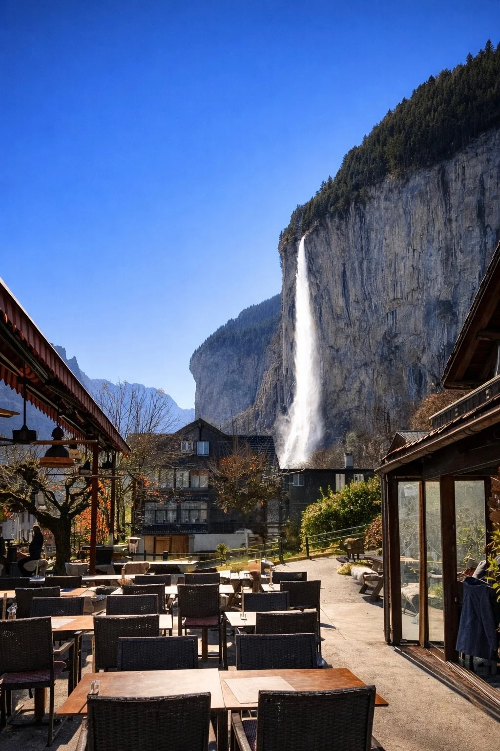 Staubbach Falls in Lauterbrunnen