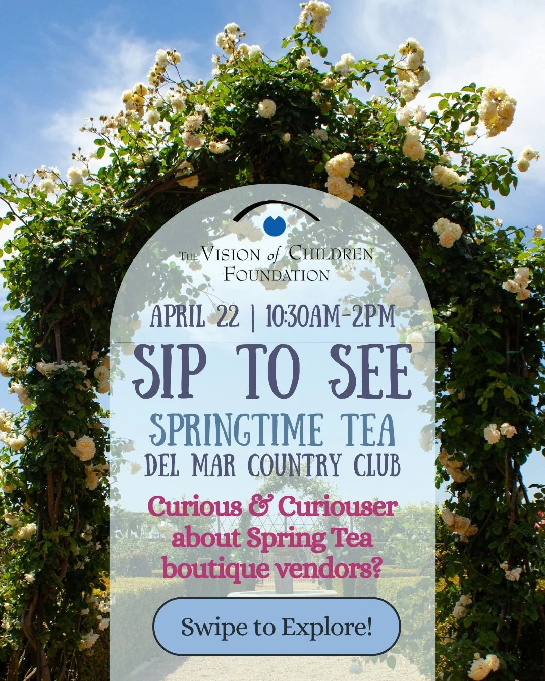 The Sip to See Springtime Tea is happening on April 22, 2026 at the Del Mar Country Club! 🫖💐🐇 Curious &amp; curiouser about our Spring Tea boutique vendors? Through the looking glass, discover an enchanting collection of vendors featuring jewelry,