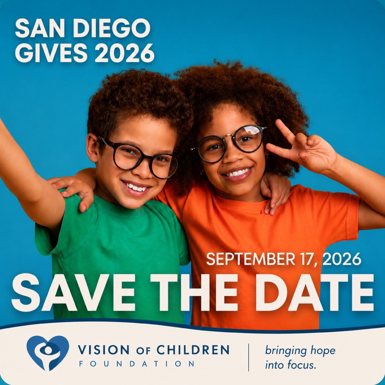 The Vision of Children Foundation is proud to participate in San Diego Gives 2026, a community-wide day of giving that brings people together in support of local nonprofits making a difference. Every donation made during this special campaign helps a
